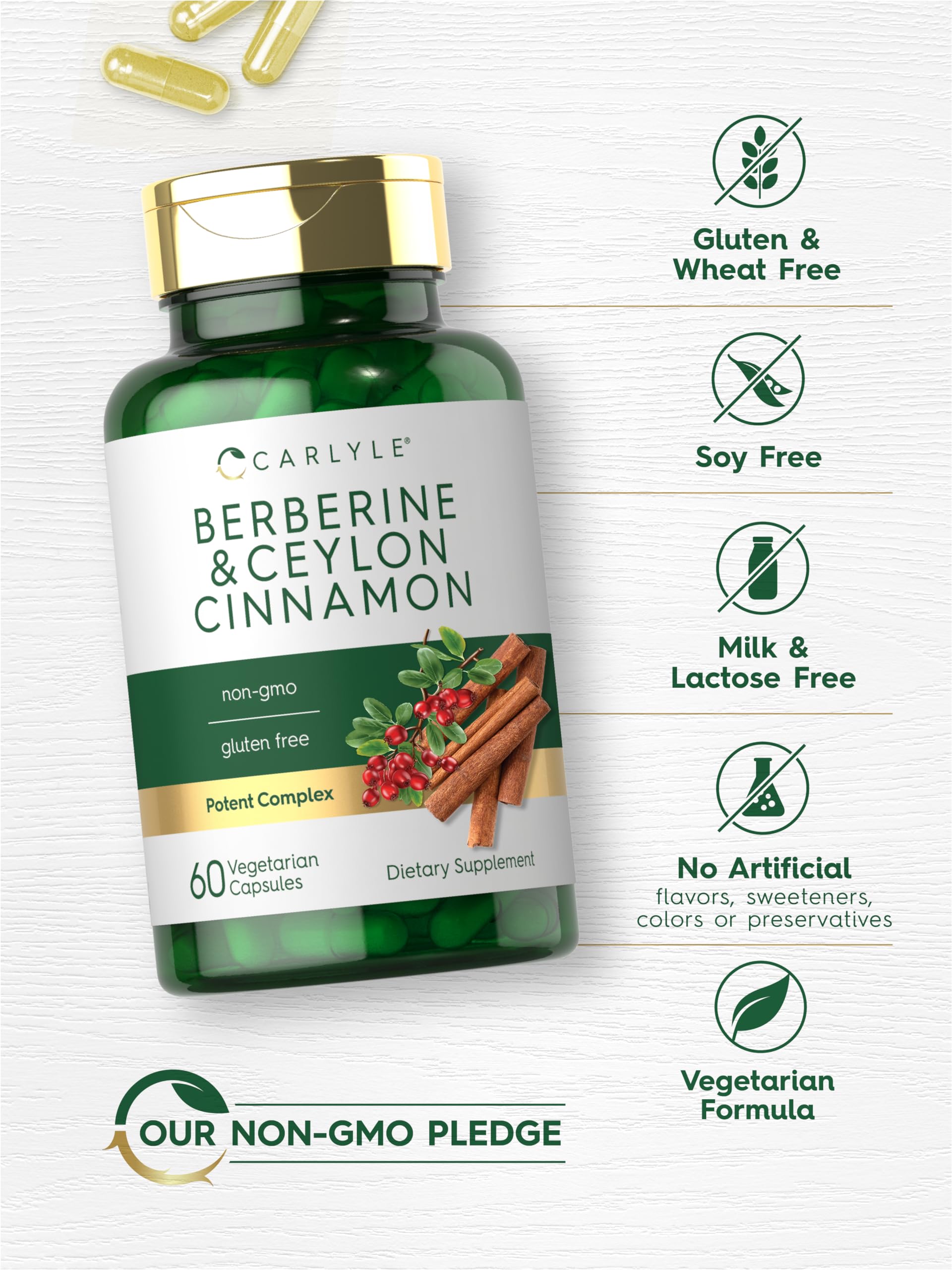 Foto 5 | Suplemento Carlyle Berberine Canela de Ceilán 2000 Mg 60 Cápsulas - Venta Internacional
