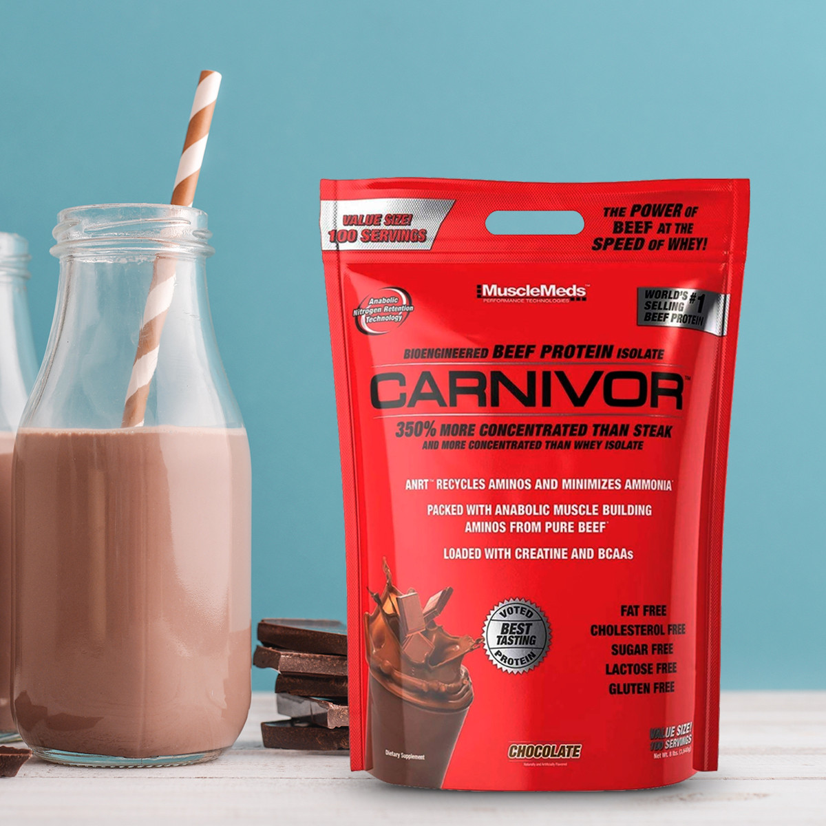 Foto 2 pulgar | Proteina Carnivor Musclemeds Chocolate