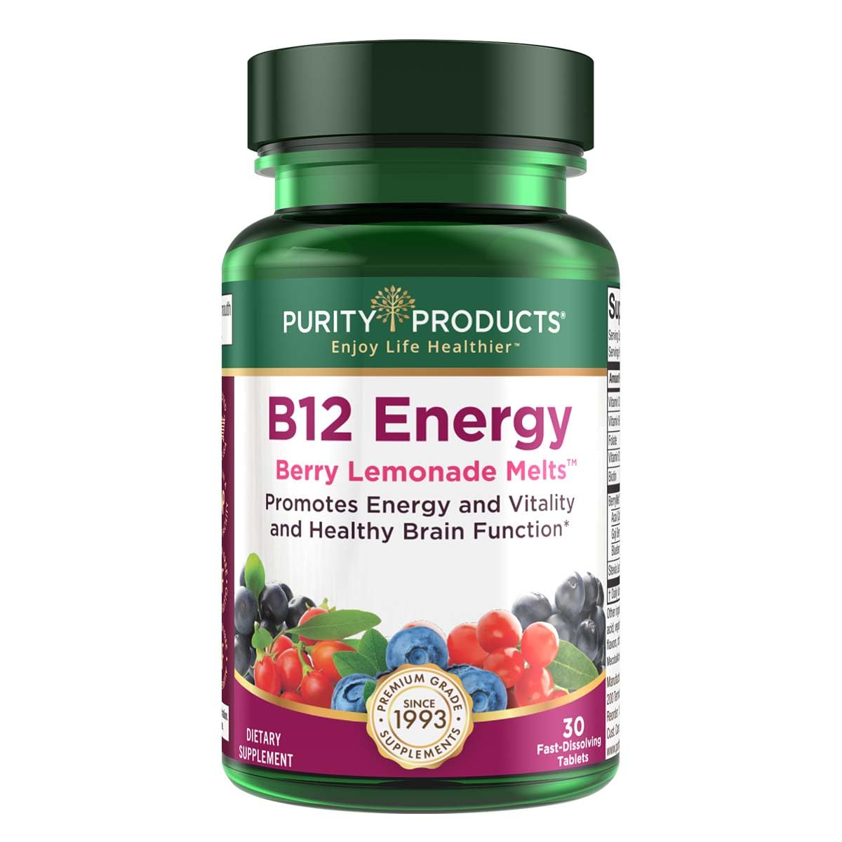 Foto 1 | Supplement Purity Products B-12 Energy Berry Lemonade Melt - Venta Internacional