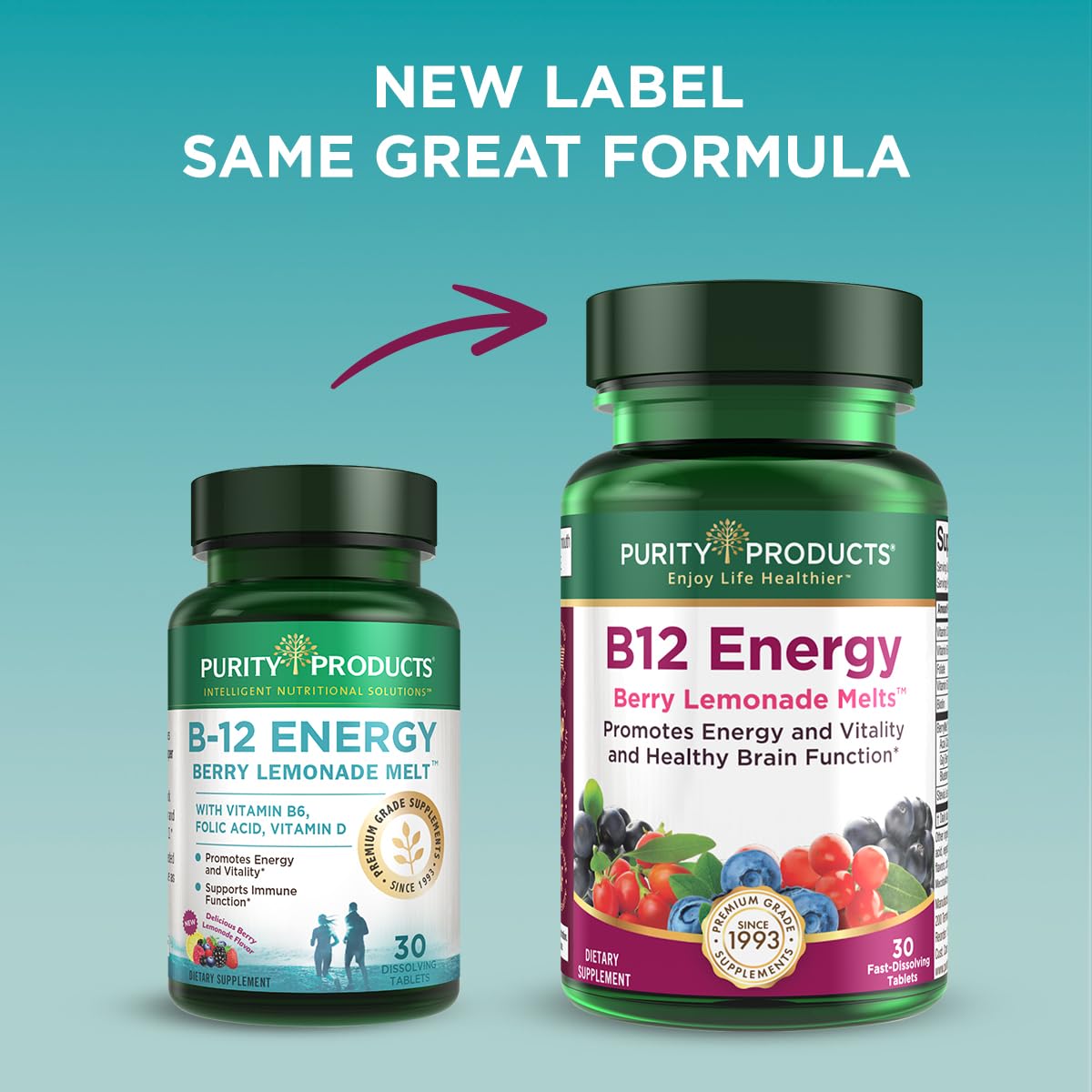 Foto 3 | Supplement Purity Products B-12 Energy Berry Lemonade Melt - Venta Internacional