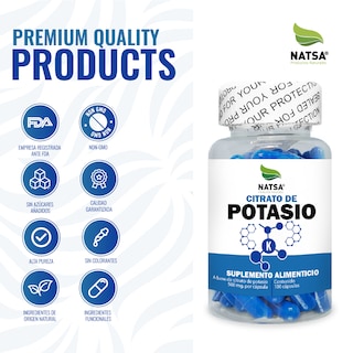 Foto 5 | Pack Citratos De Potasio Y Magnesio Natsa 100 Cápsulas C/u
