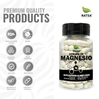 Foto 6 | Pack Citratos De Potasio Y Magnesio Natsa 100 Cápsulas C/u