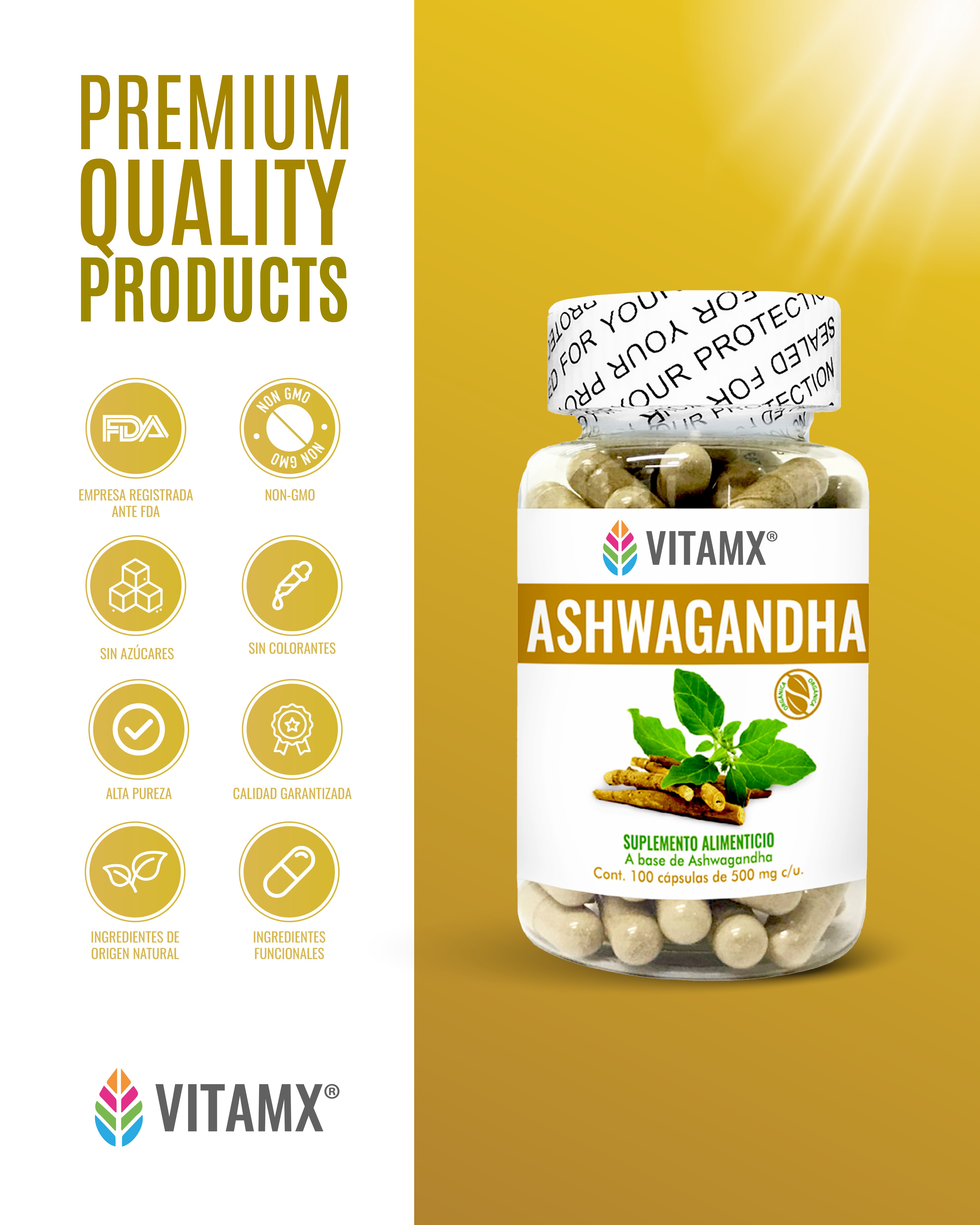 Foto 4 | Ashwagandha 2 Frascos Natsa 100 Cápsulas C/u