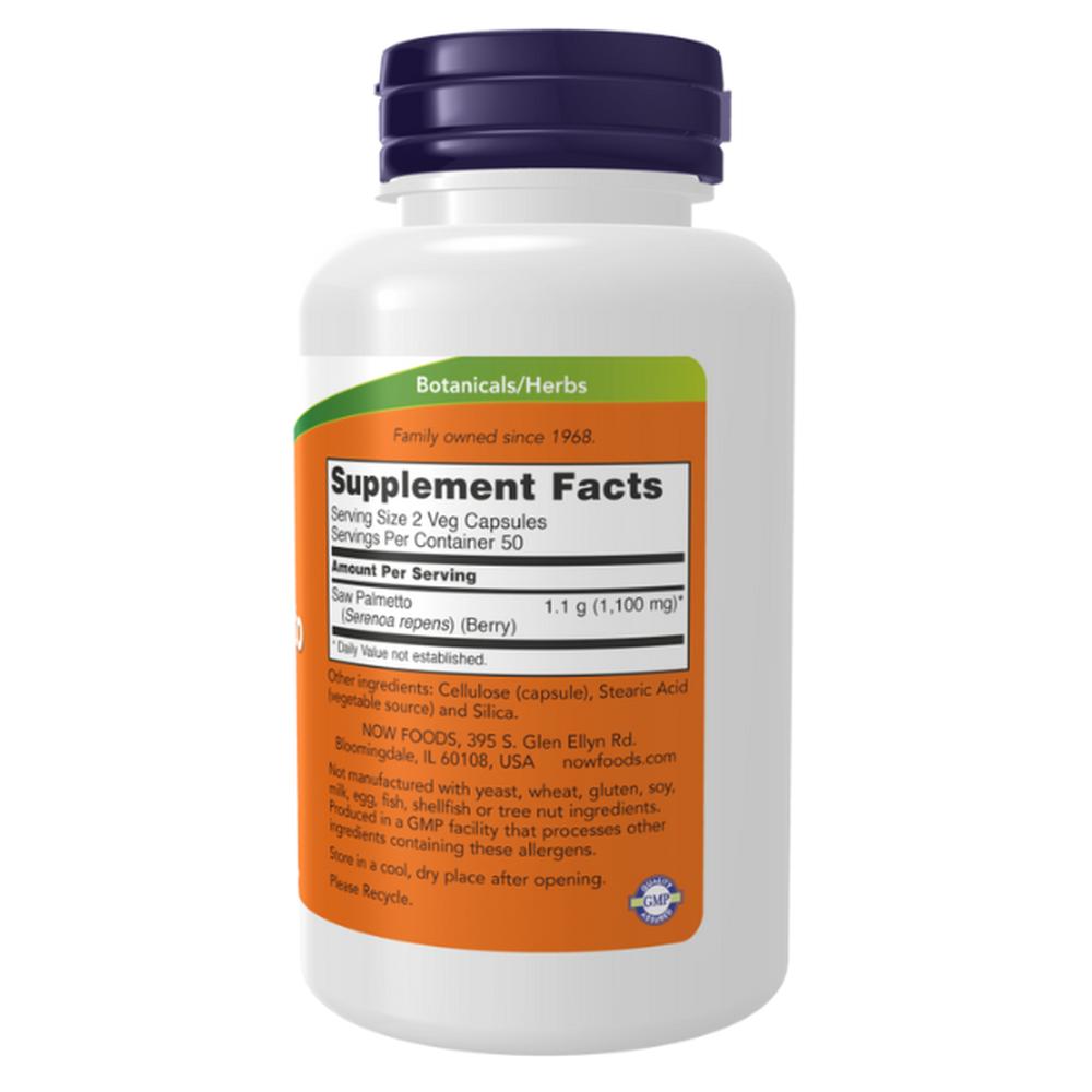 Foto 3 pulgar | Suplemento Now Saw Palmetto Berries 550 mg 100 Capsulas