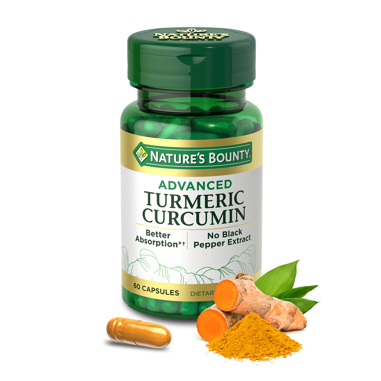 Foto 1 | Suplemento De Curcumina De Cúrcuma Avanzada De Nature's Bounty, 60 Cápsulas - Venta Internacional.