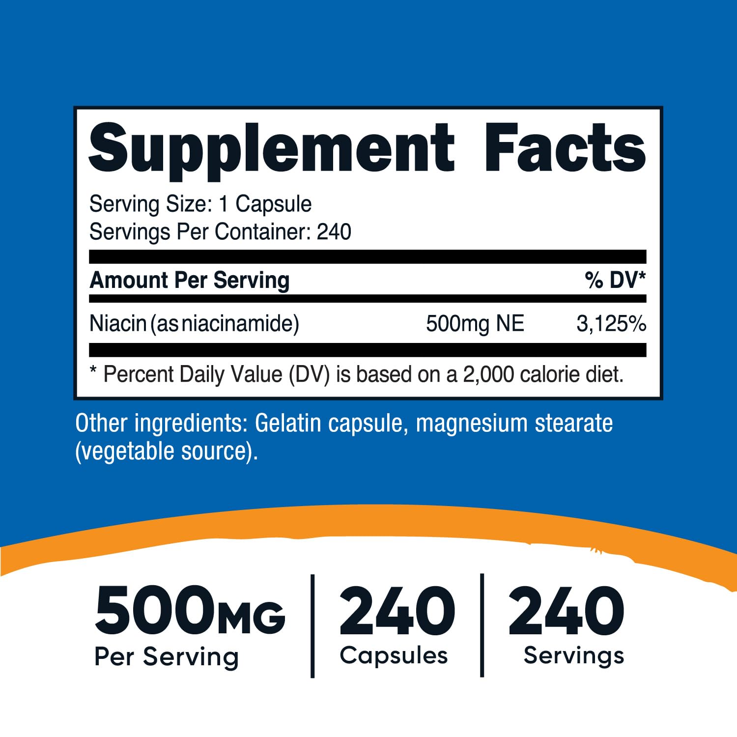 Foto 3 pulgar | Suplemento Nutricost De Niacinamida (vitamina B3) 500 Mg 240 Cápsulas - Venta Internacional.