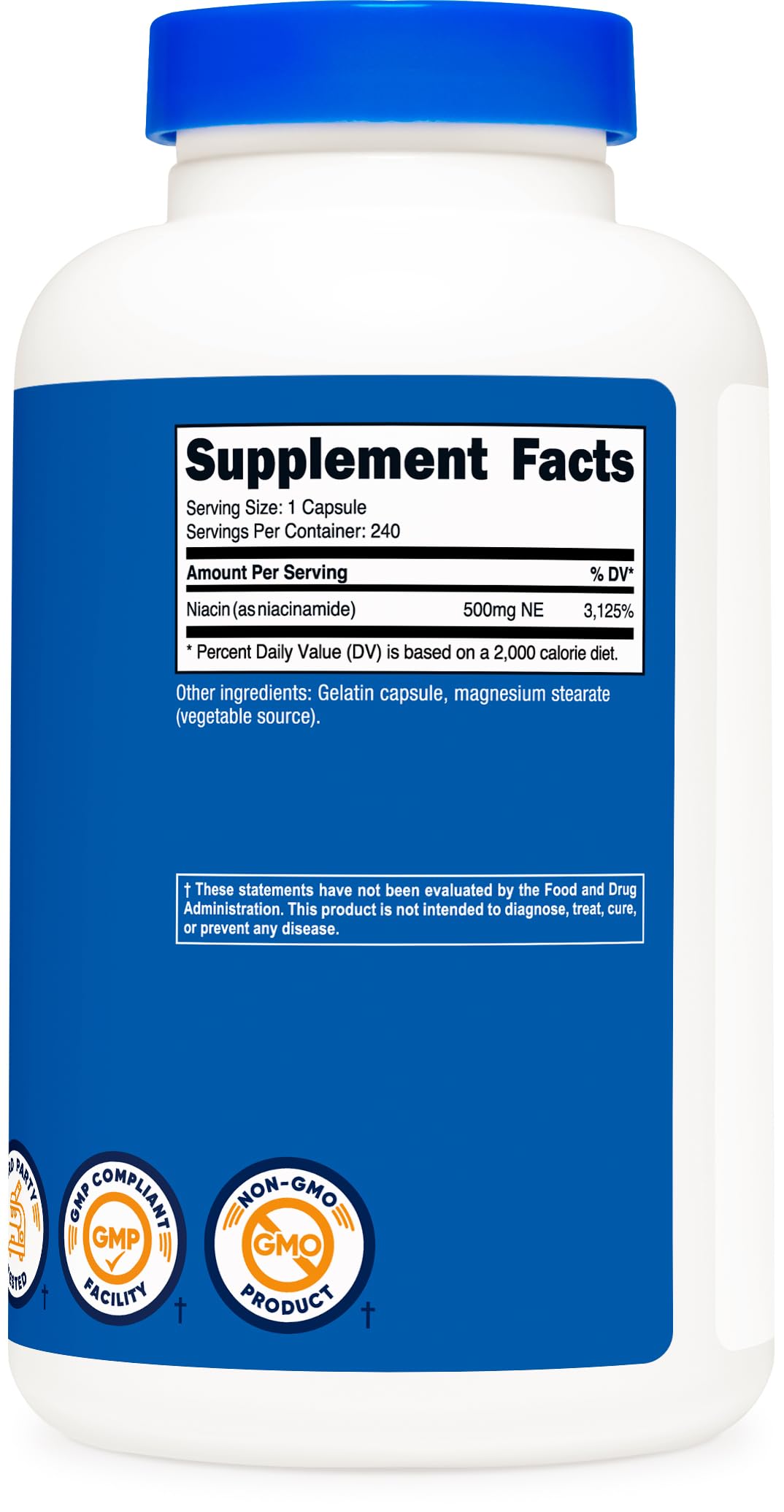 Foto 5 pulgar | Suplemento Nutricost De Niacinamida (vitamina B3) 500 Mg 240 Cápsulas - Venta Internacional.
