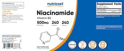 Foto 7 | Suplemento Nutricost De Niacinamida (vitamina B3) 500 Mg 240 Cápsulas - Venta Internacional.