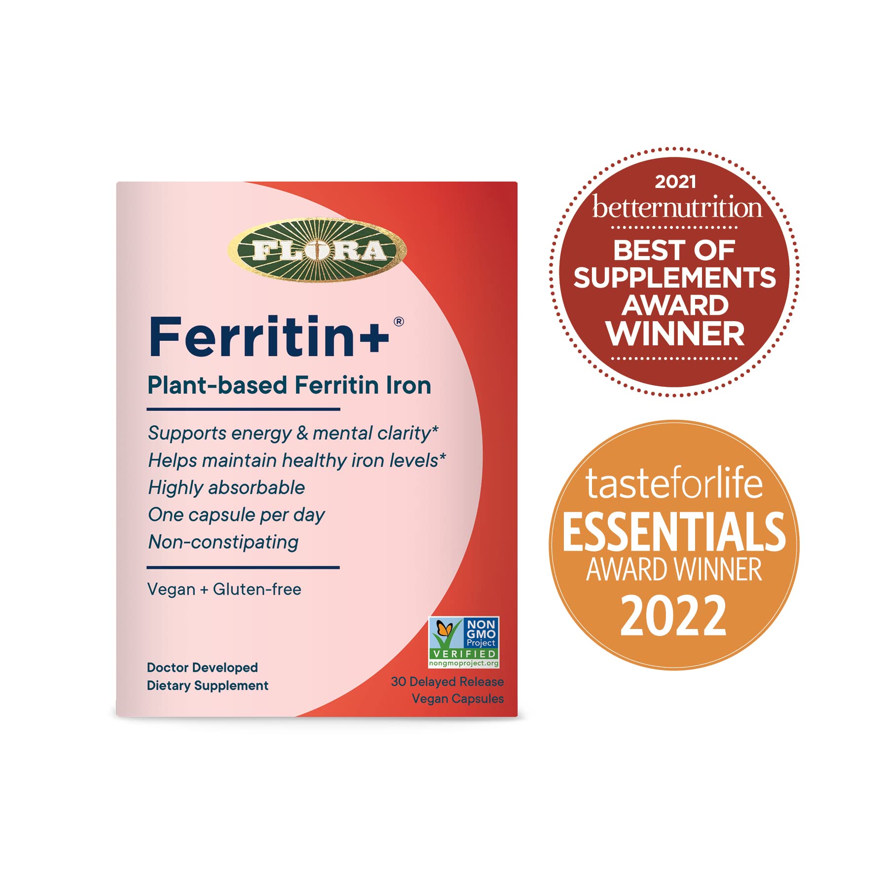 Foto 3 pulgar | Suplemento Flora Iron Ferritin+ A Base De Plantas 30 Cápsulas - Venta Internacional.