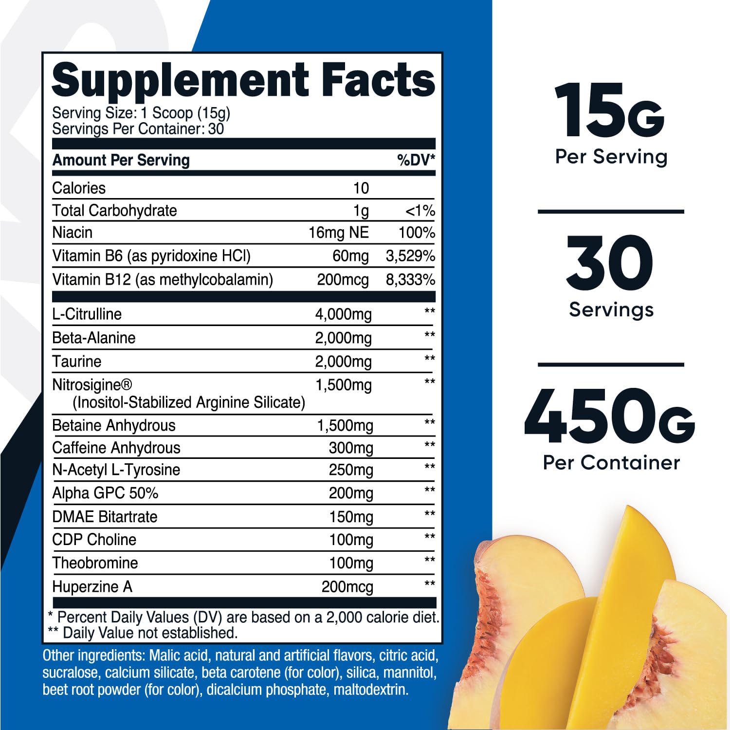 Foto 3 pulgar | Polvo para Antes de Enterenar Nutricost Pre-x Xtreme Peach Mango 30 Unidades - Venta Internacional