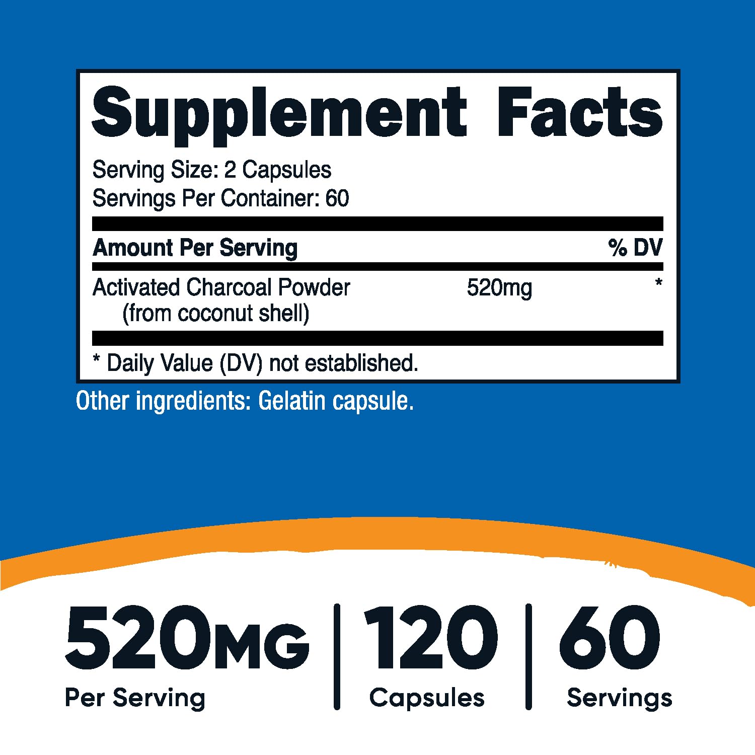 Foto 3 pulgar | Suplemento Nutricost Carbón Activado 520 Mg 120 Cápsulas - Venta Internacional