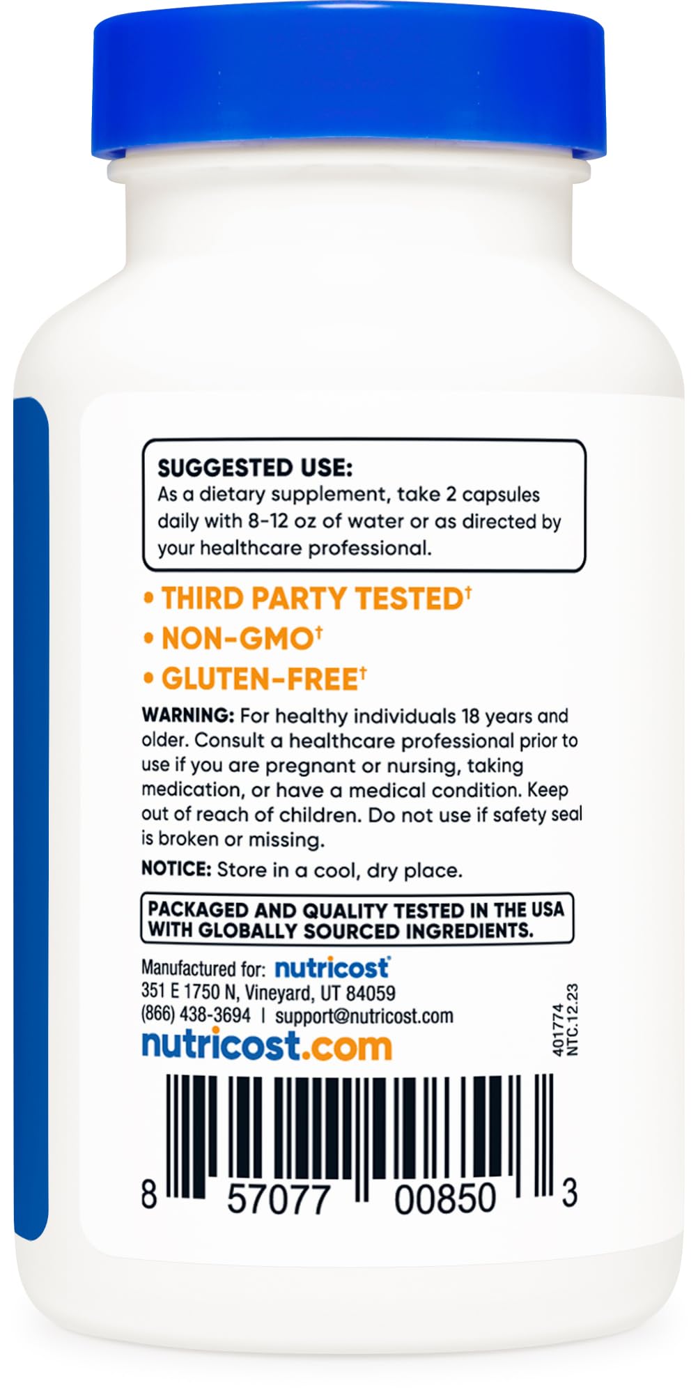 Foto 5 pulgar | Suplemento Nutricost Carbón Activado 520 Mg 120 Cápsulas - Venta Internacional