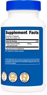 Foto 5 | Suplemento Nutricost Carbón Activado 520 Mg 120 Cápsulas - Venta Internacional