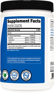 Foto 5 | Suplemento Bcaa en Polvo Nutricost Sin Sabor 60 Porciones - Venta Internacional