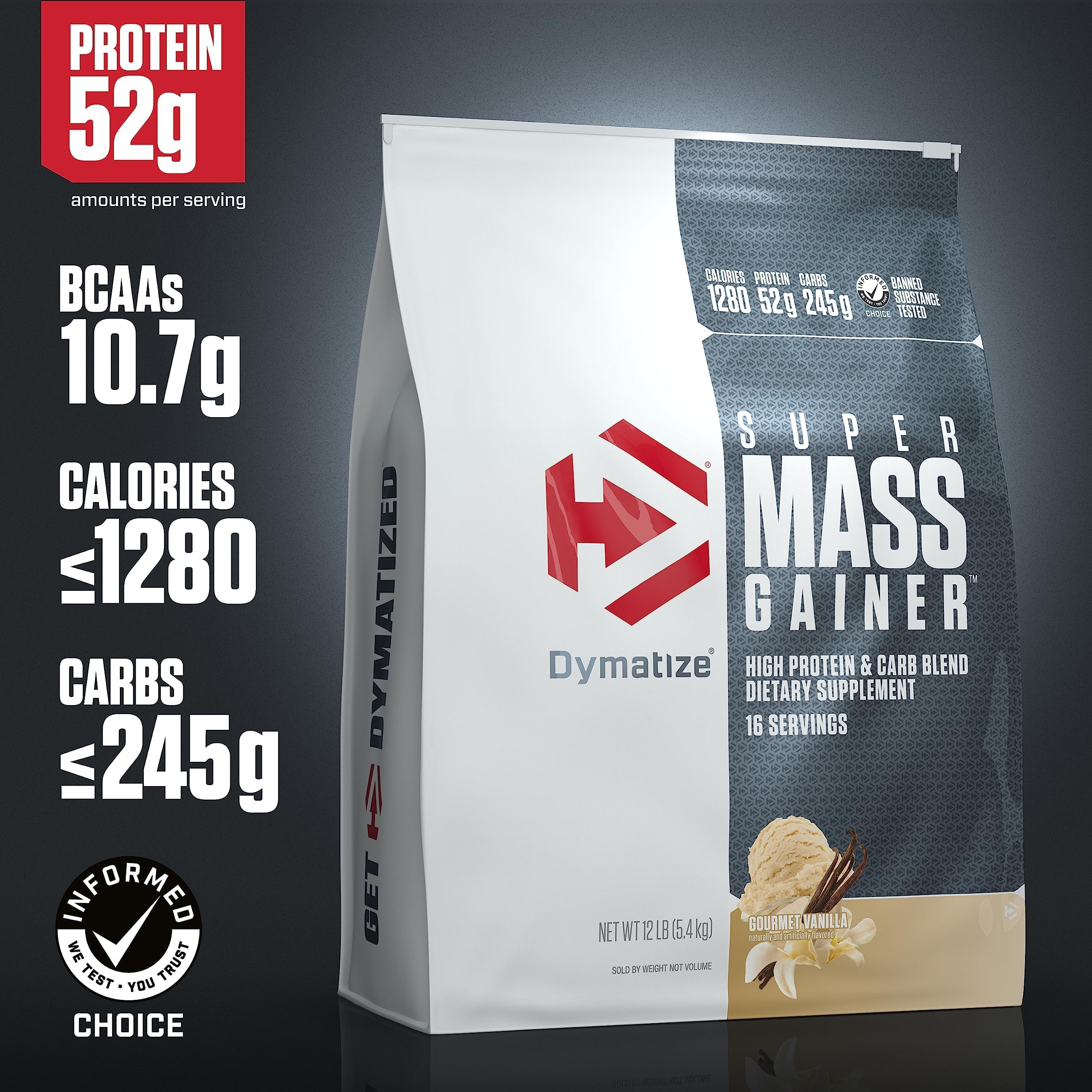 Foto 3 pulgar | Proteína Dymatize Super Mass Gainer 5,4 Kg 1280 Cal - Venta Internacional