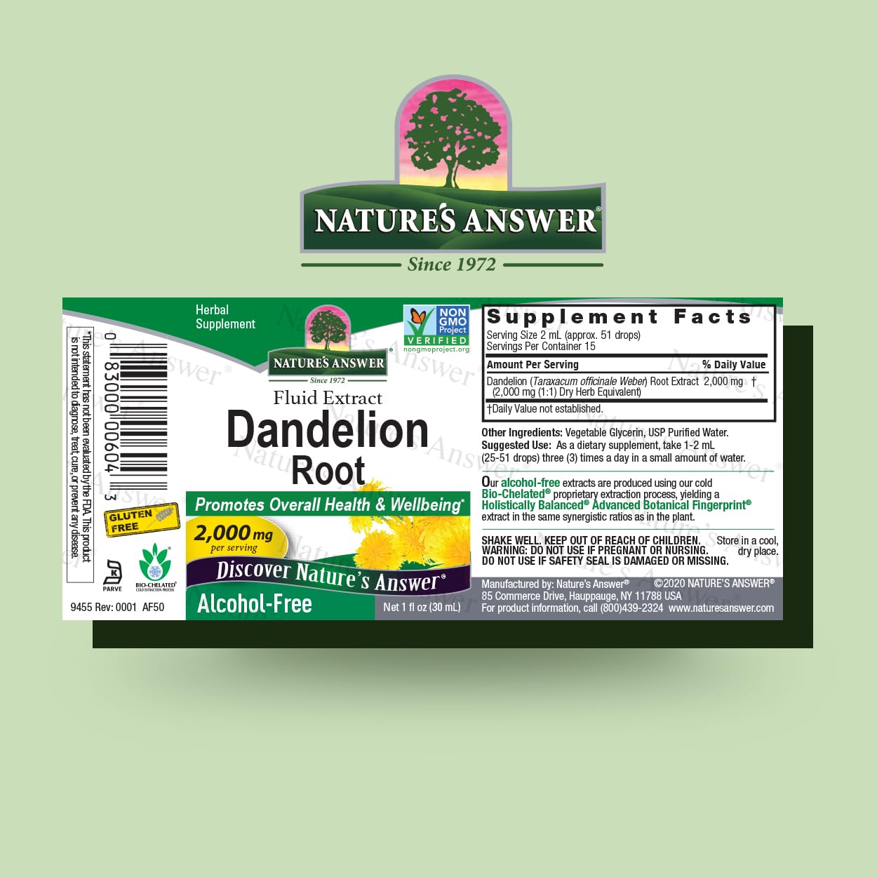 Foto 2 | Suplemento Extracto Raíz Diente de León Nature's Answer 30 Ml 2000 Mg - Venta Internacional