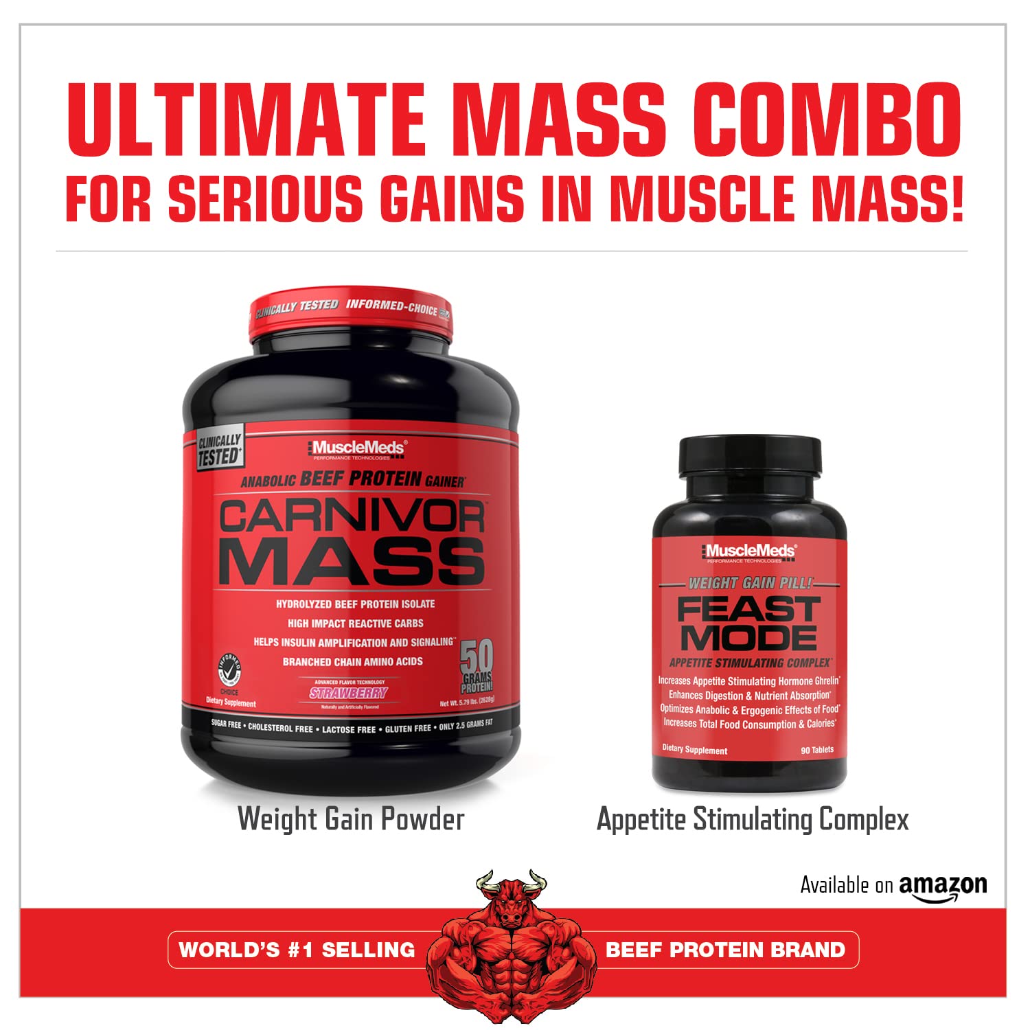 Foto 7 pulgar | Suplemento MuscleMeds Carnivor Mass 2628 g-Venta Internacional