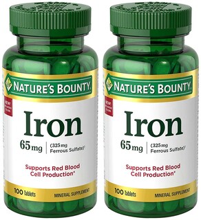 Foto 1 | Suplemento Nature's Bounty Iron 65 mg (325 mg de Sulfato Ferroso) Pack de 2 - Venta Internacional