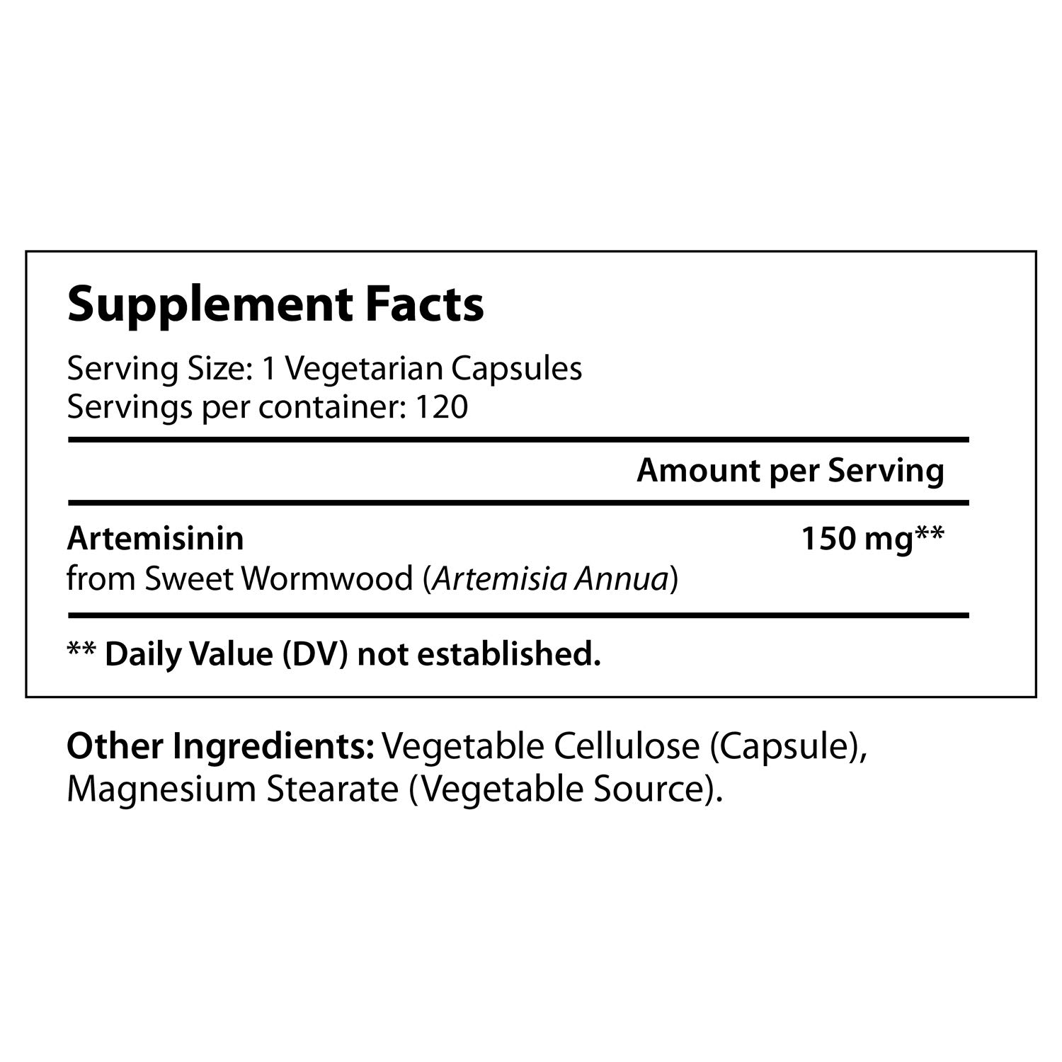 Foto 3 pulgar | Suplemento Longlifenutri Artemisinin 150 Mg 120 Cápsulas - Venta Internacional.