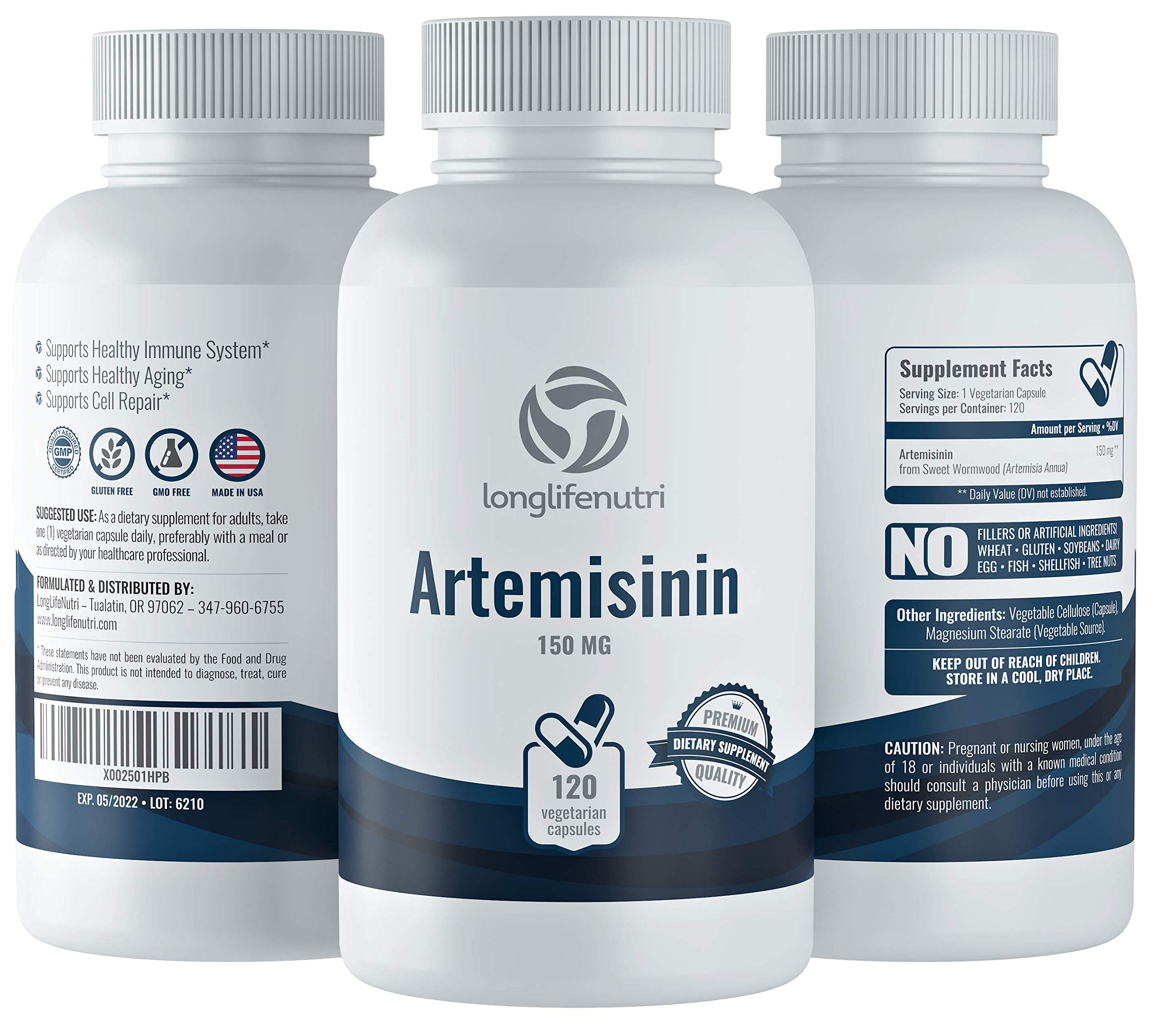Foto 8 pulgar | Suplemento Longlifenutri Artemisinin 150 Mg 120 Cápsulas - Venta Internacional.