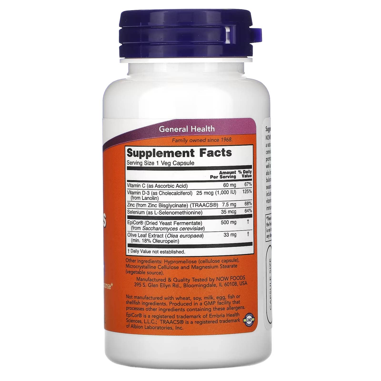 Foto 3 pulgar | Complemento Now Epicor Plus Immunity con Vitamina C 60 Cápsulas - Venta Internacional