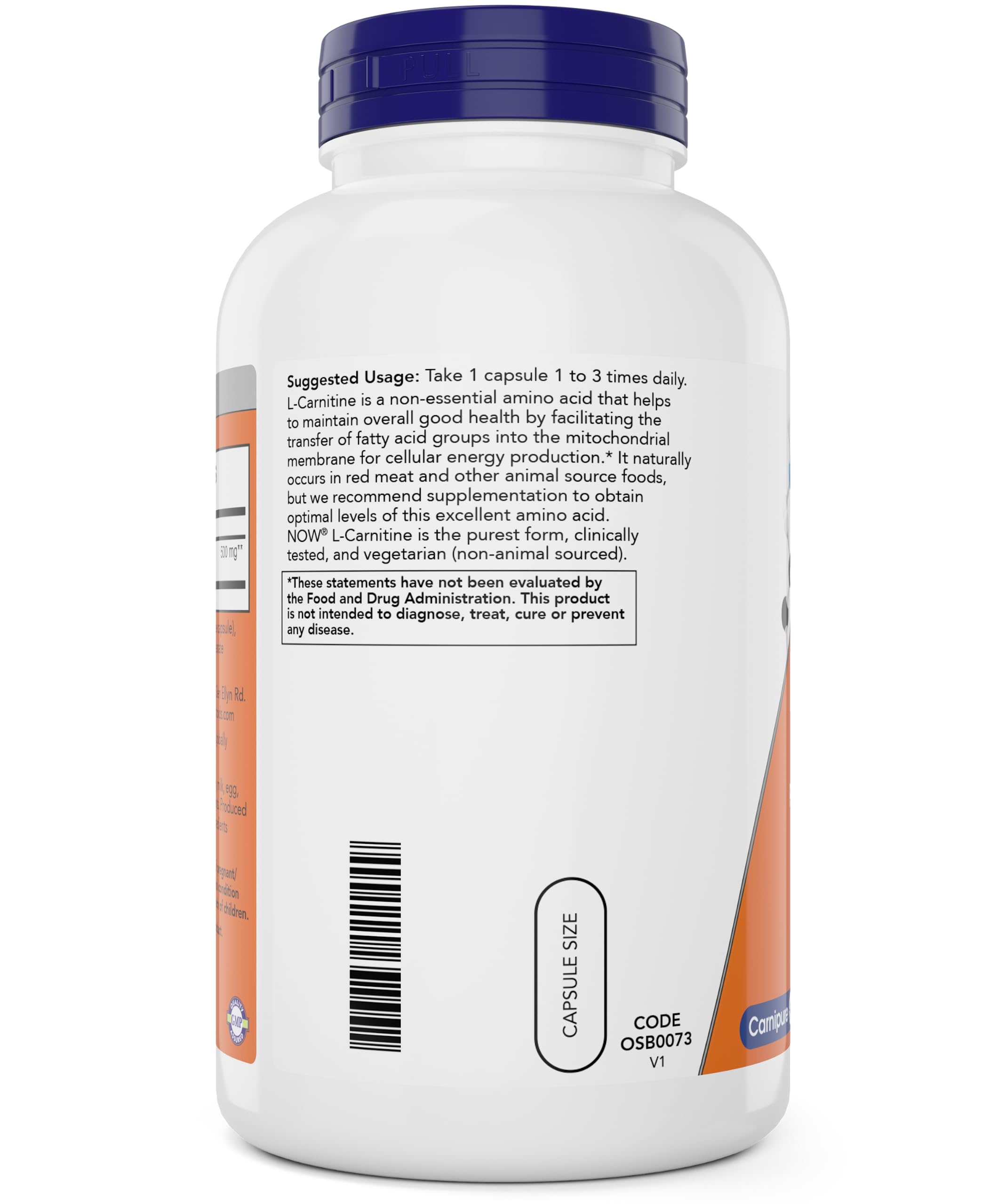Foto 4 pulgar | Suplemento Now Foods L-carnitina 500 mg 240 Cápsulas Vegetales - Venta Internacional