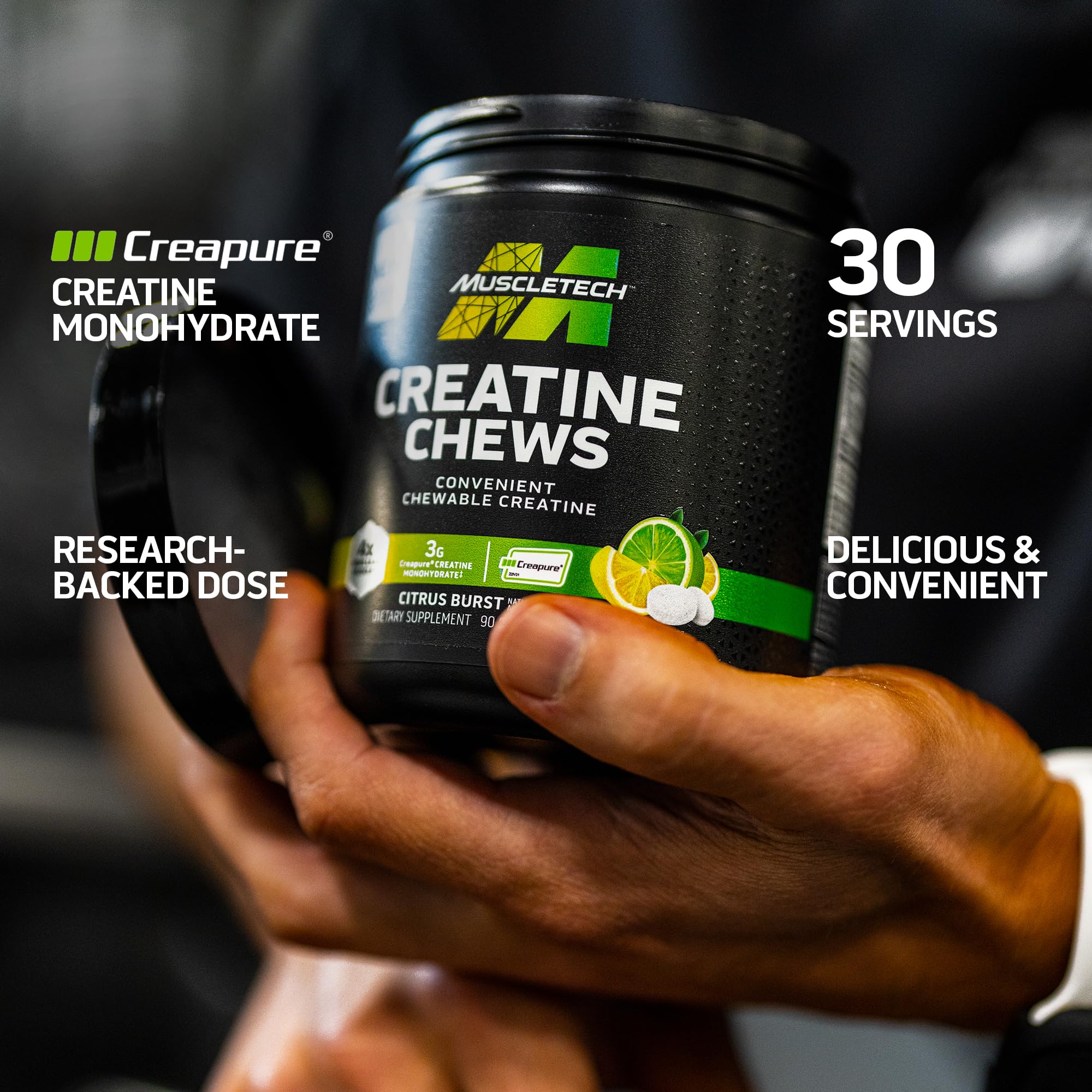 Foto 3 pulgar | Suplemento Muscletech Creatine Chews Creapure 90 Caramelos - Venta Internacional.