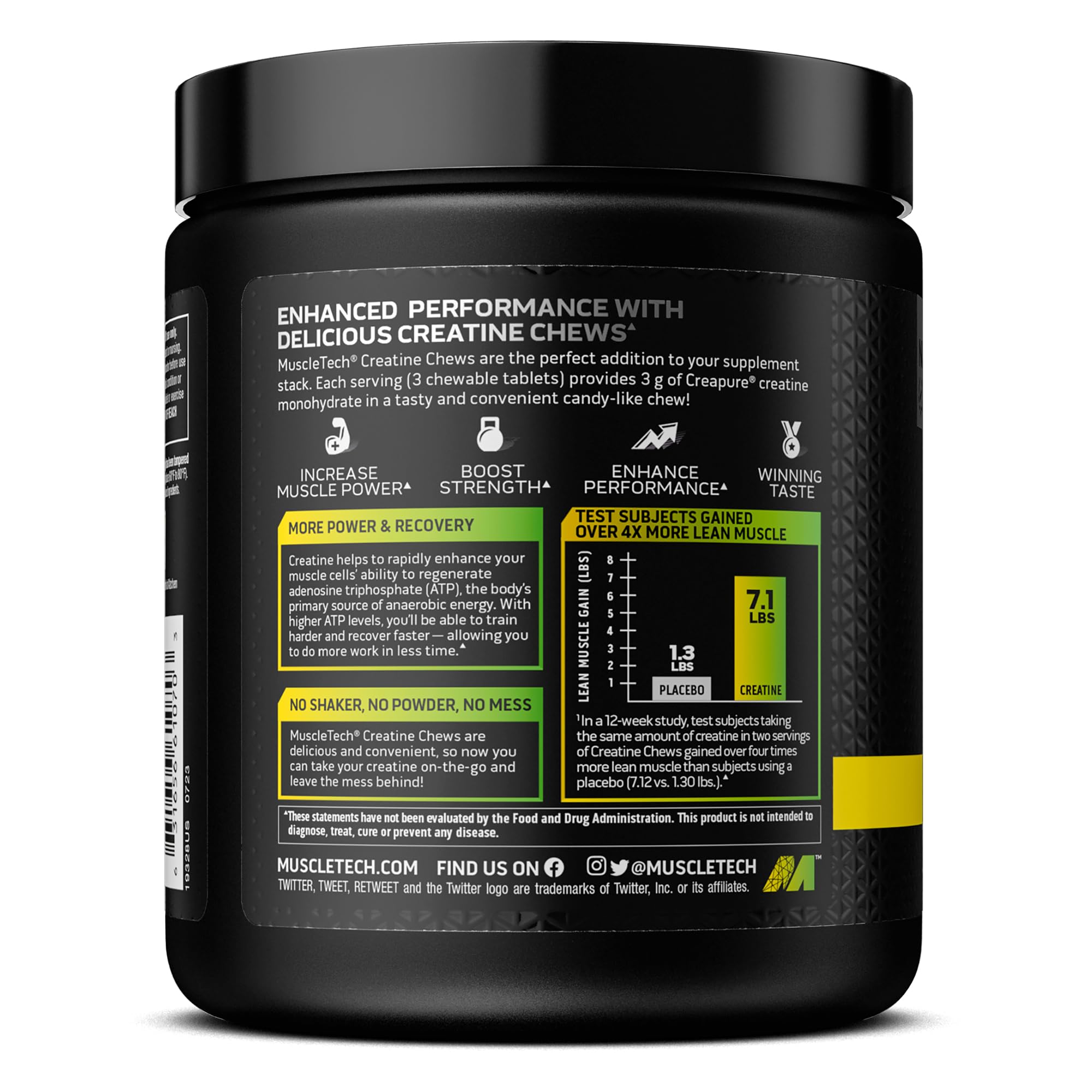 Foto 7 pulgar | Suplemento Muscletech Creatine Chews Creapure 90 Caramelos - Venta Internacional.