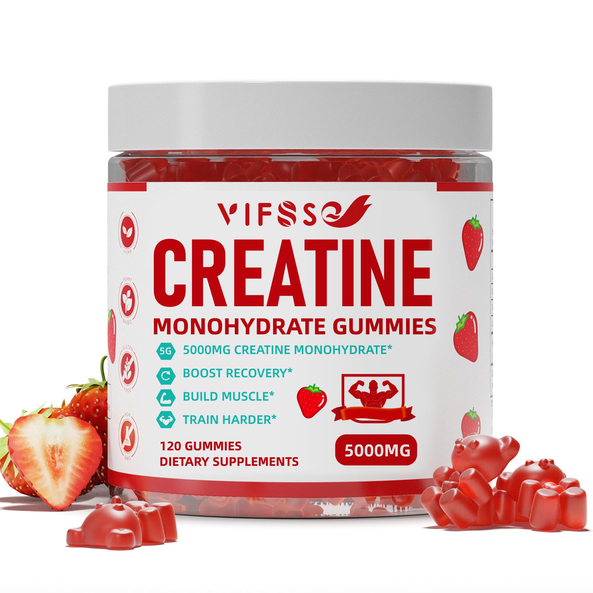 Foto 1 | Suplemento Vifssg, Gomitas De Monohidrato De Creatina, 120 G, Sin Azúcar - Venta Internacional.