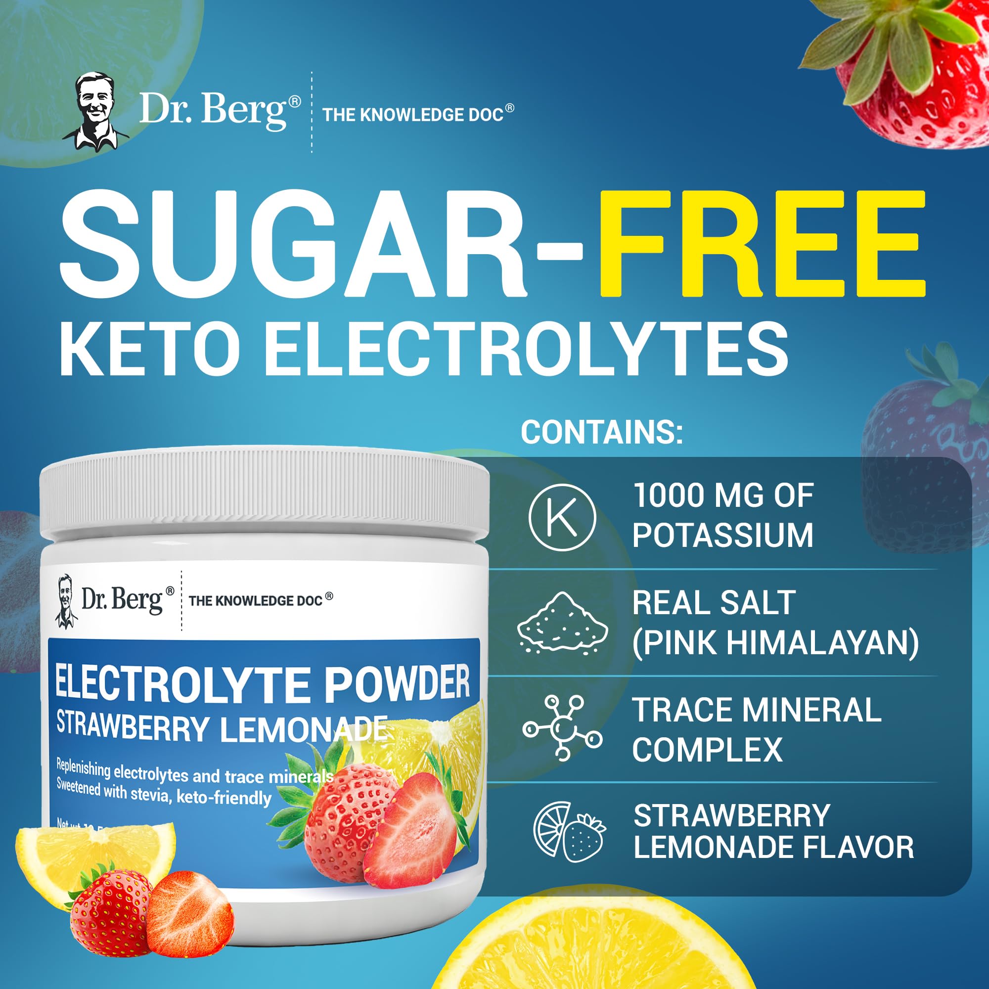 Foto 7 | Polvo Electrolítico Cetogénico De Hidratación Dr. Berg Zero Sugar - Venta Internacional.