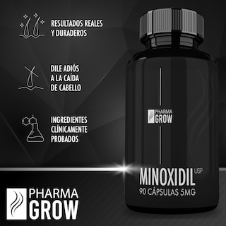 Foto 5 | Pharma Grow Minoxidil 5 Mg – 1 Cápsula Diaria | Crecimiento Capilar, Densidad Y Fortalecimiento Desde La Raíz