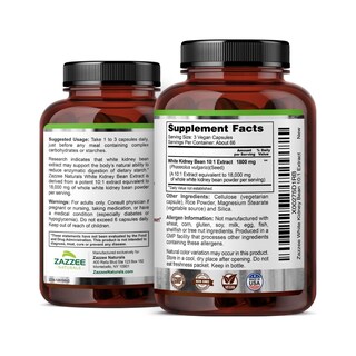 Foto 3 | Zazzee Naturals | White Kidney Bean 18,000 Mg – 200 Cápsulas | Bloqueador Natural De Carbohidratos Y Control Del Apet