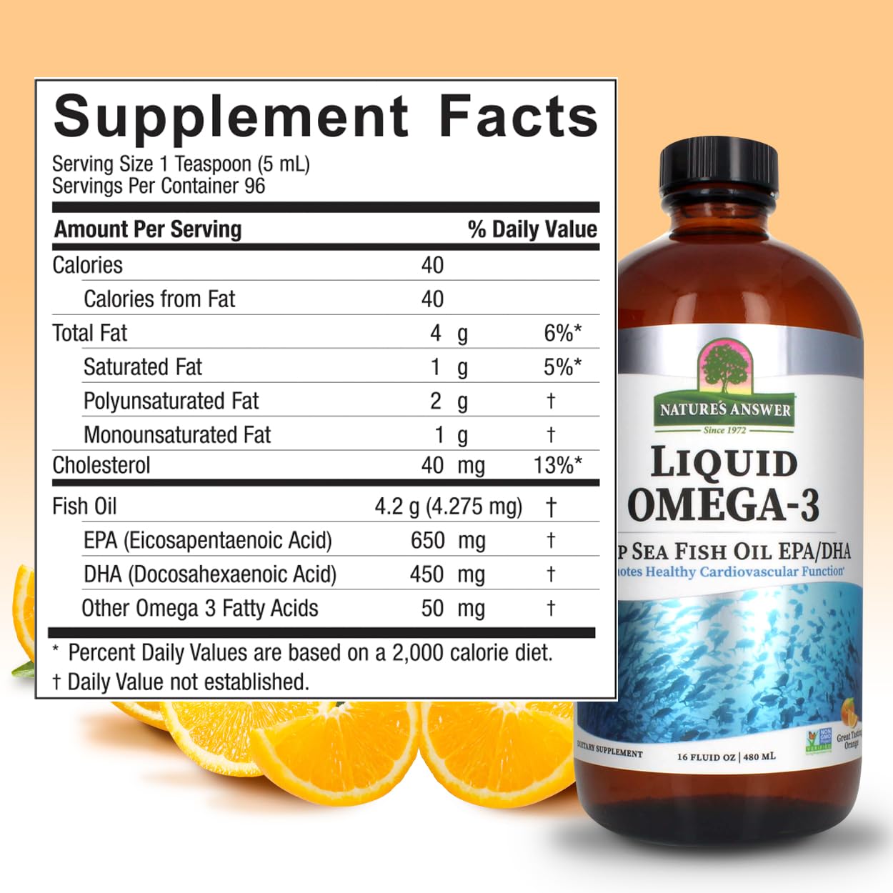 Foto 4 pulgar | Suplemento De Aceite De Pescado Líquido Omega-3 De Nature's Answer, 473 Ml - Venta Internacional.