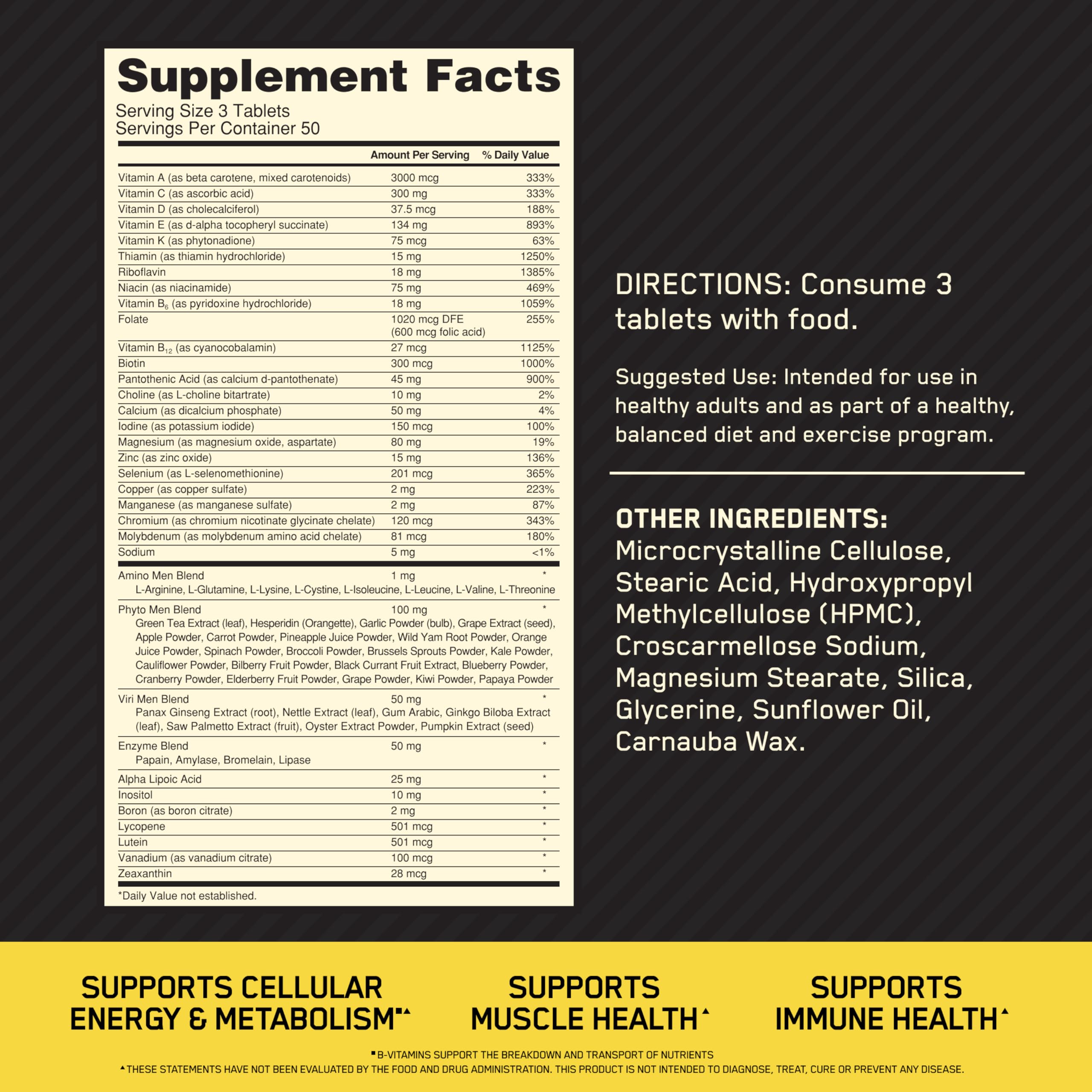 Foto 3 pulgar | Suplemento Multivitamínico Optimum Nutrition Opti-men 150 Unidades - Venta Internacional.