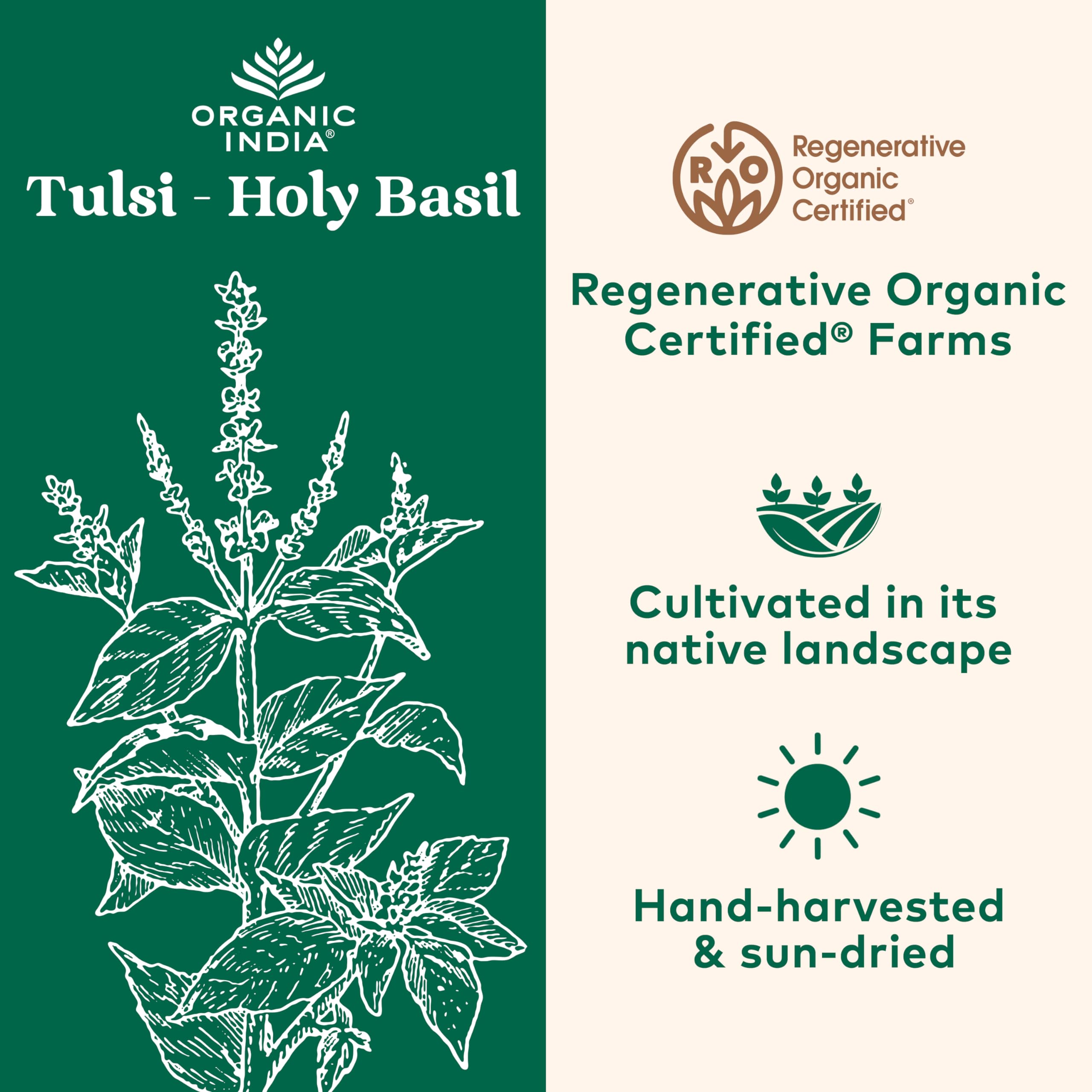 Foto 3 pulgar | Suplemento Organic India Tulsi Holy Basil 180 Cápsulas - Venta Internacional.