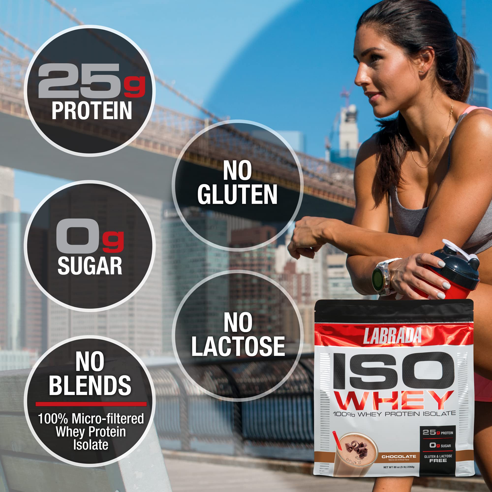 Foto 3 | Chocolate Aislado De Suero Iso Protein Labrada Nutrition, 2,27 Kg - Venta Internacional.