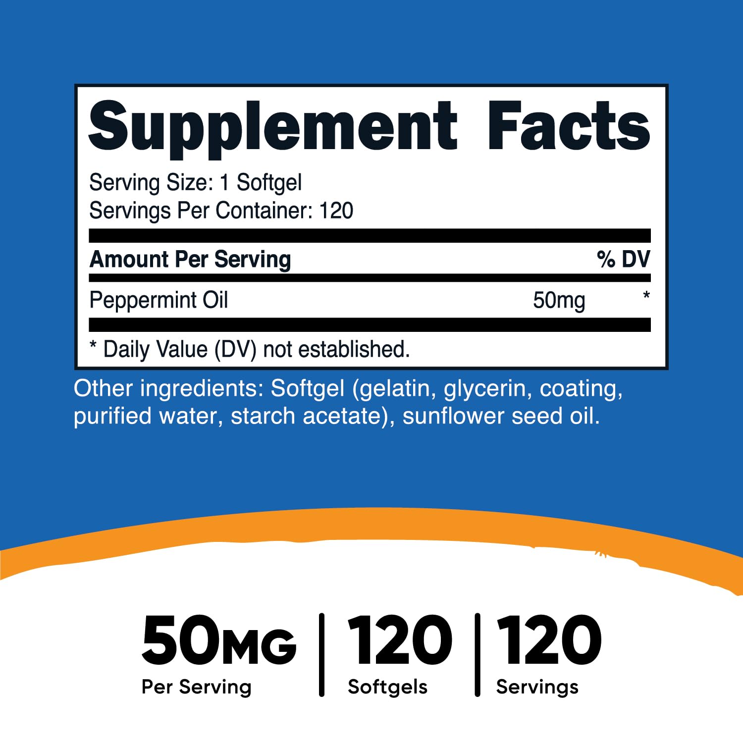 Foto 3 pulgar | Cápsulas Blandas De Aceite De Menta Supplement Nutricost De 50 Mg (120 Unidades) - Venta Internacional.