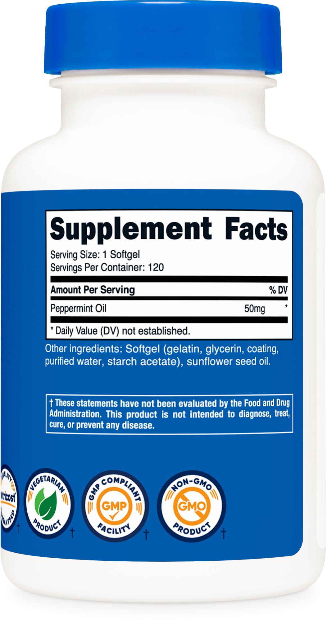 Foto 6 pulgar | Cápsulas Blandas De Aceite De Menta Supplement Nutricost De 50 Mg (120 Unidades) - Venta Internacional.