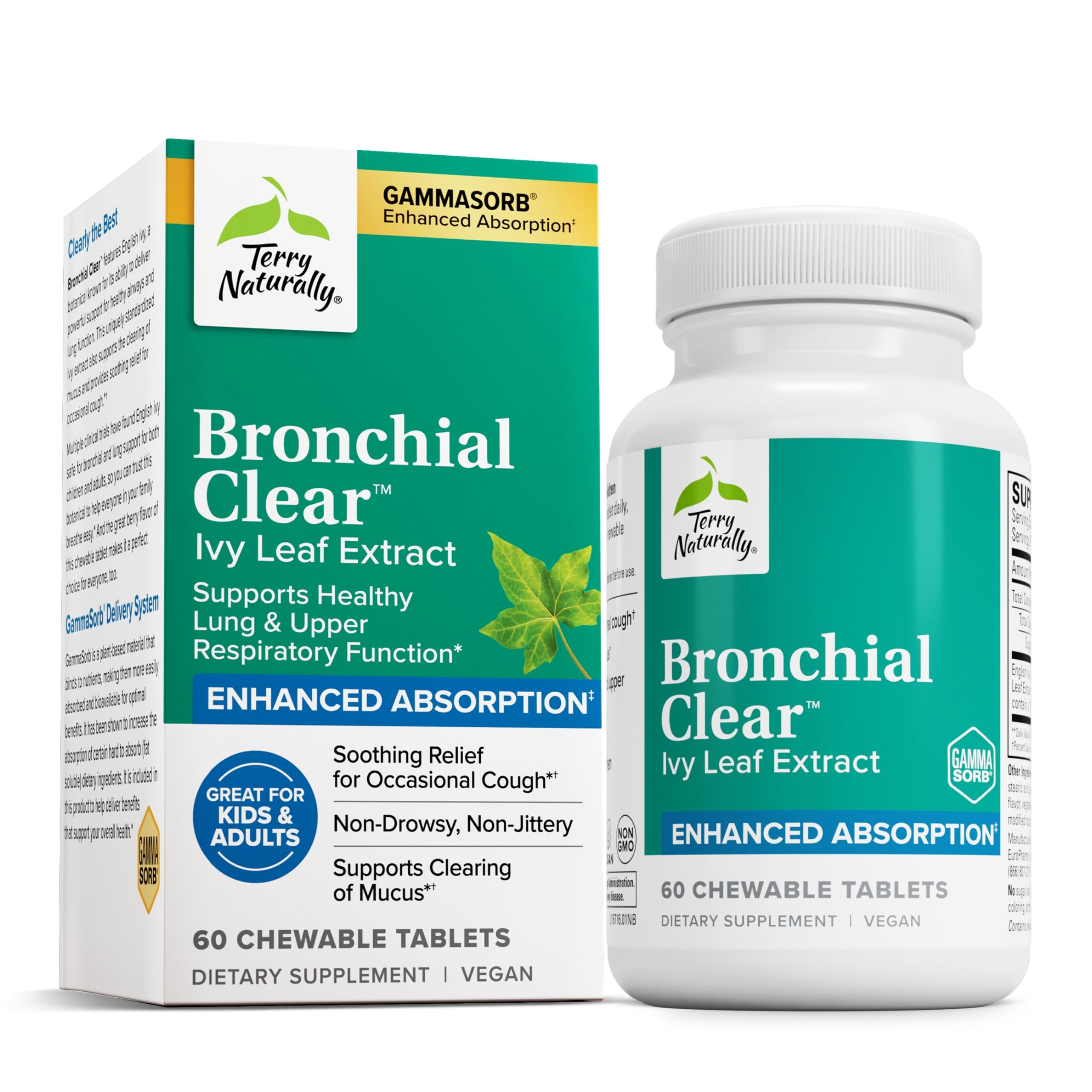 Foto 1 | Complemente El Extracto De Hoja De Hiedra Transparente De Terry Naturally Bronchial - Venta Internacional.