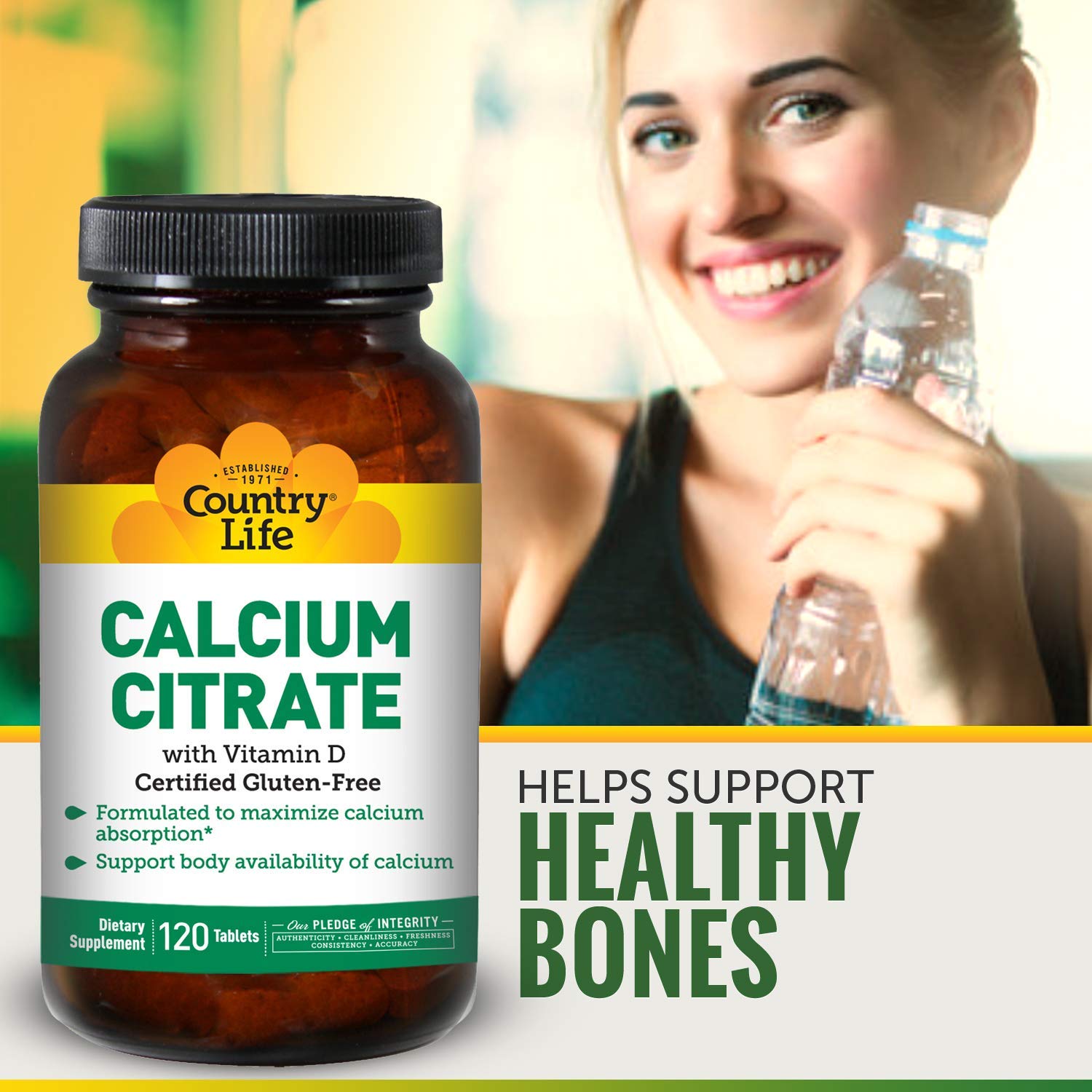 Foto 4 pulgar | Suplemento De Citrato De Calcio Country Life Con Vitamina D, 120 Unidades - Venta Internacional.