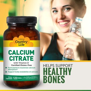 Foto 3 | Suplemento De Citrato De Calcio Country Life Con Vitamina D, 120 Unidades - Venta Internacional.