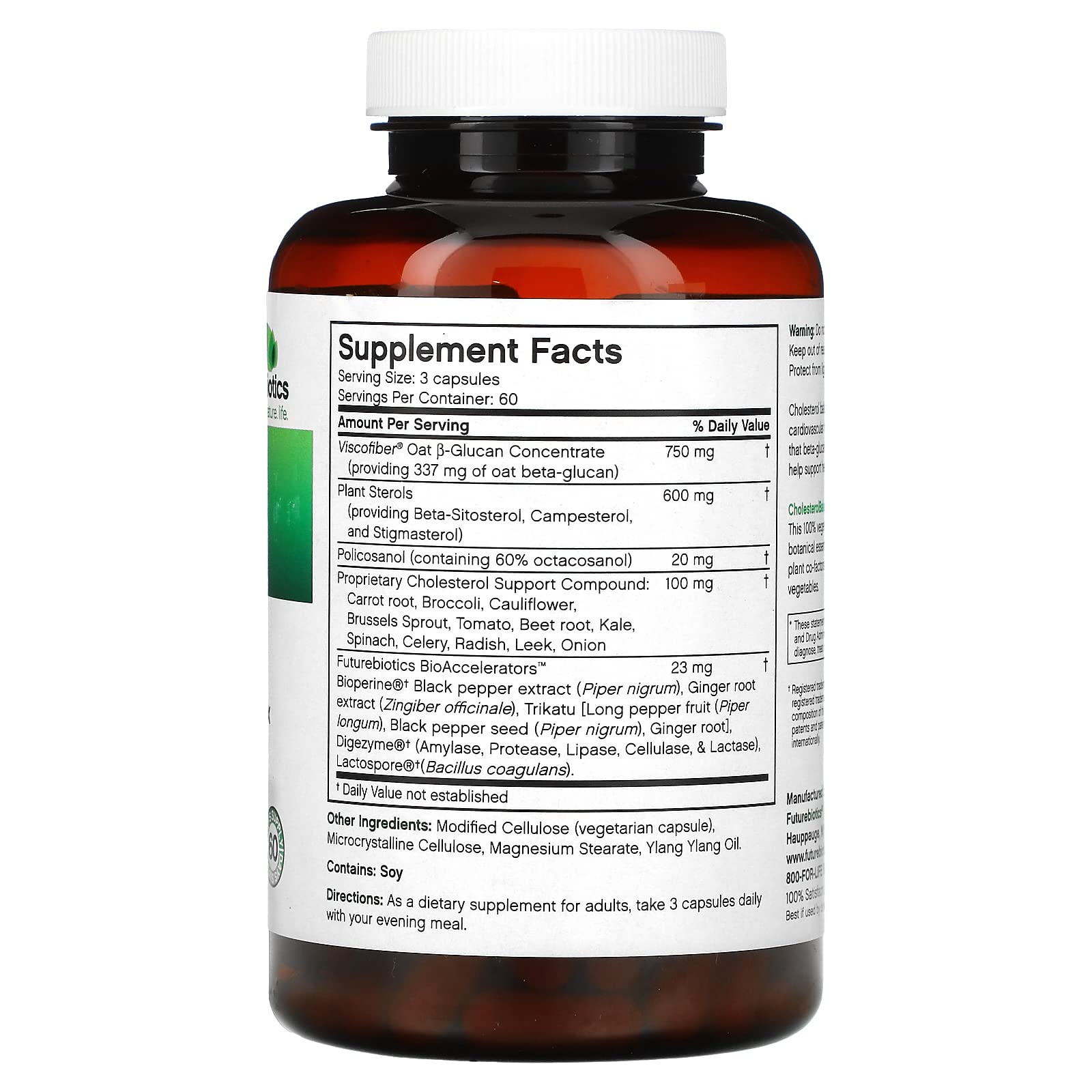 Foto 3 pulgar | Suplemento Futurebiotics Cholesterolbalance 180 Cápsulas Vegetarianas - Venta Internacional.