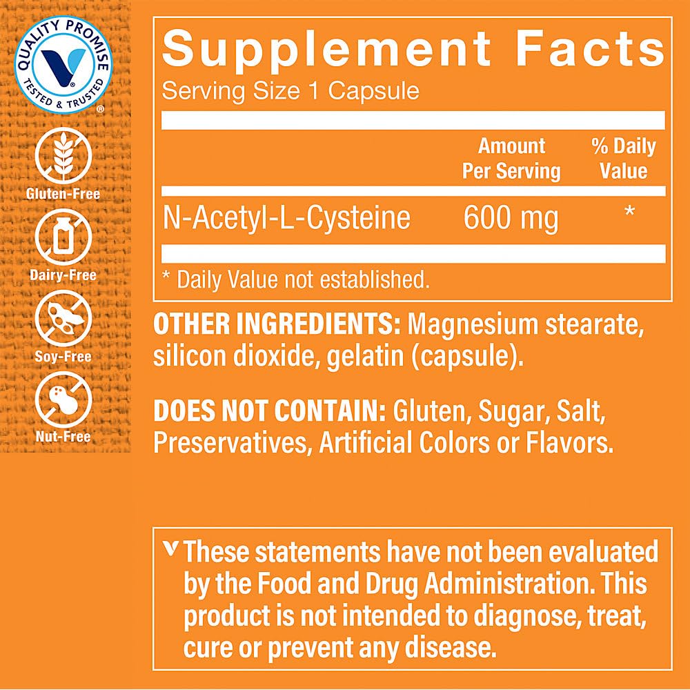 Foto 4 pulgar | Complemente La N-acetil-l-cisteína Nac De The Vitamin Shoppe, 600 Mg - Venta Internacional.