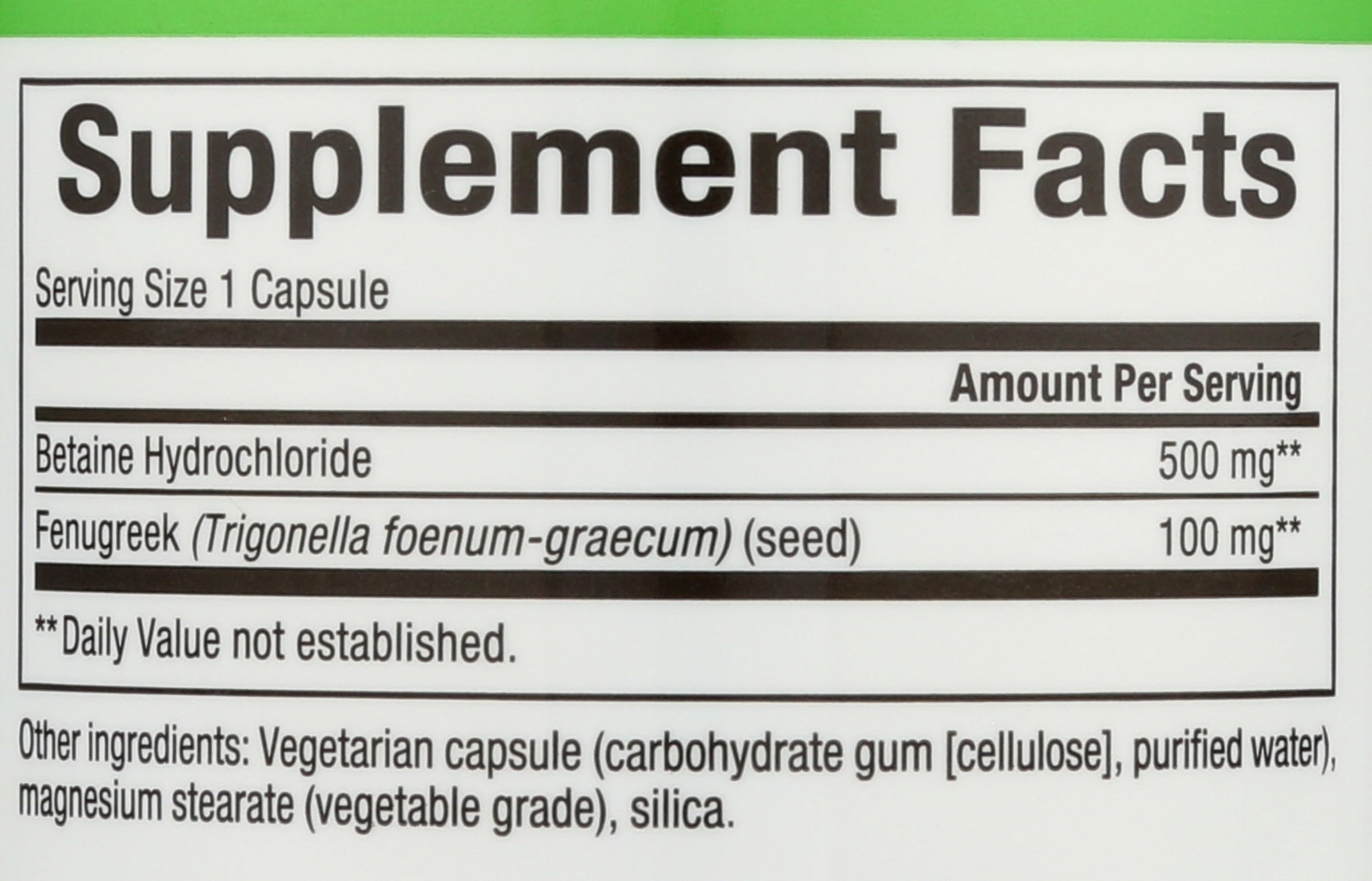 Foto 3 | Suplemento Natural Factors Betaine Hcl 500 Mg 180 Cápsulas - Venta Internacional.