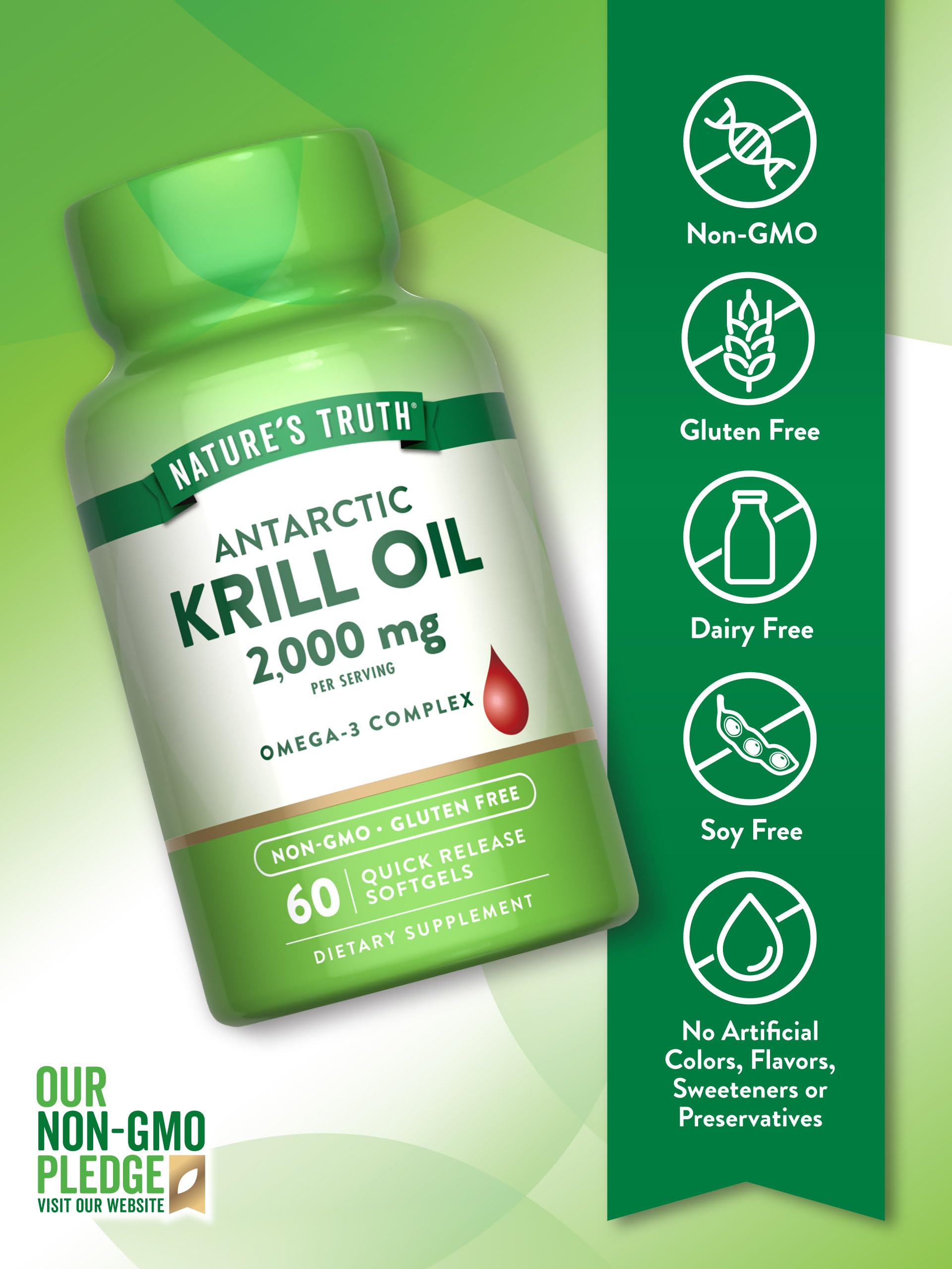 Foto 4 pulgar | Suplemento De Aceite De Krill Antártico De Nature's Truth 2000 Mg 60 Cápsulas Blandas - Venta Internacional.