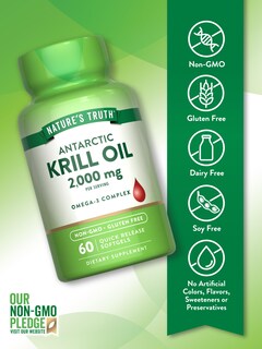 Foto 3 | Suplemento De Aceite De Krill Antártico De Nature's Truth 2000 Mg 60 Cápsulas Blandas - Venta Internacional.