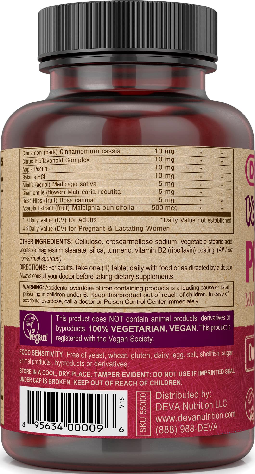 Foto 4 pulgar | Suplemento Multivitamínico Prenatal Vegano Deva 90 Comprimidos - Venta Internacional.