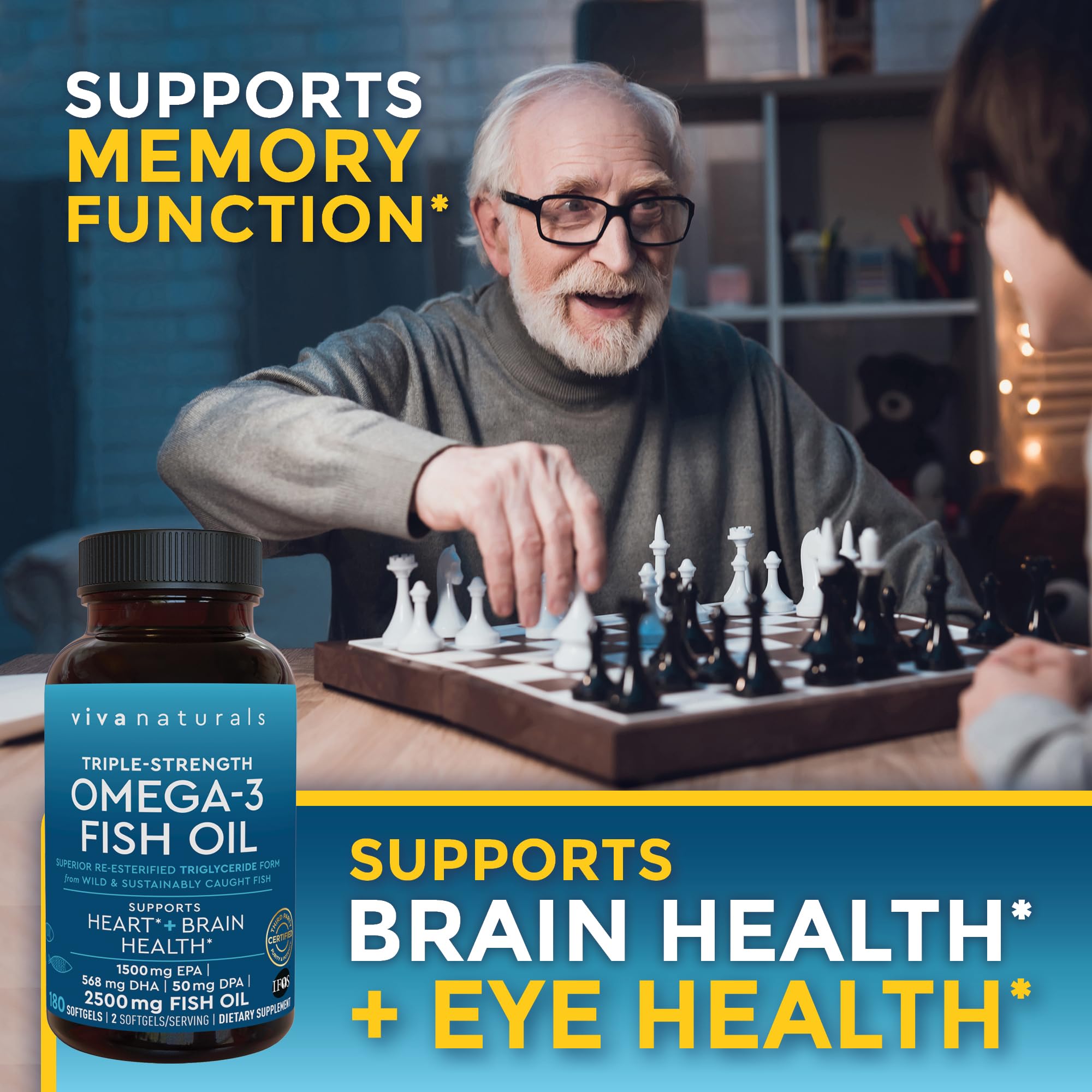 Foto 8 pulgar | Suplemento De Aceite De Pescado Omega 3 Triple Strength De Viva Naturals, 2500 Mg - Venta Internacional.