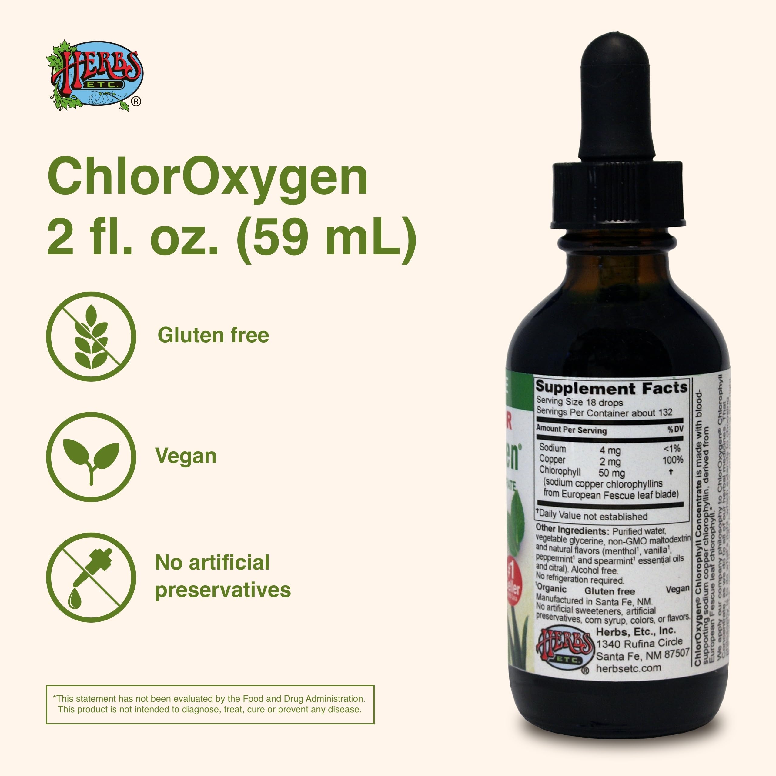 Foto 3 pulgar | Suplemento De Hierbas, Etc. Clorooxígeno, Clorofila, 60 Ml. - Venta Internacional.