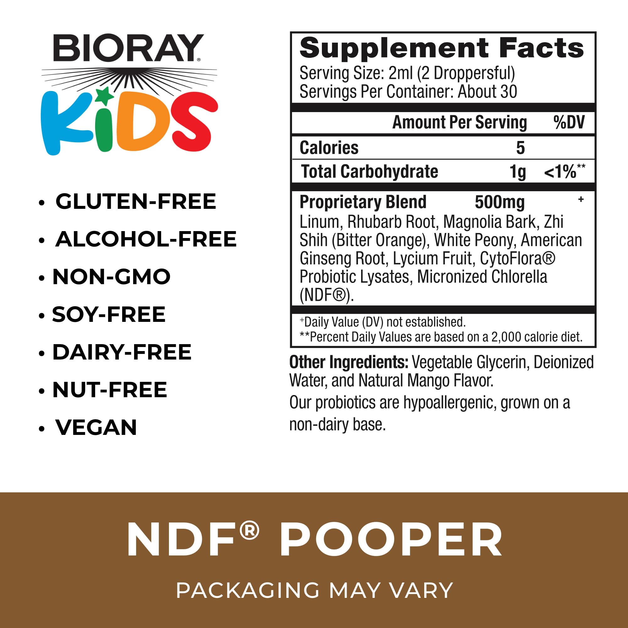Foto 3 pulgar | Suplemento Bioray Kids Ndf Pooper Con Sabor A Mango, 60 Ml, 30 Porciones - Venta Internacional.
